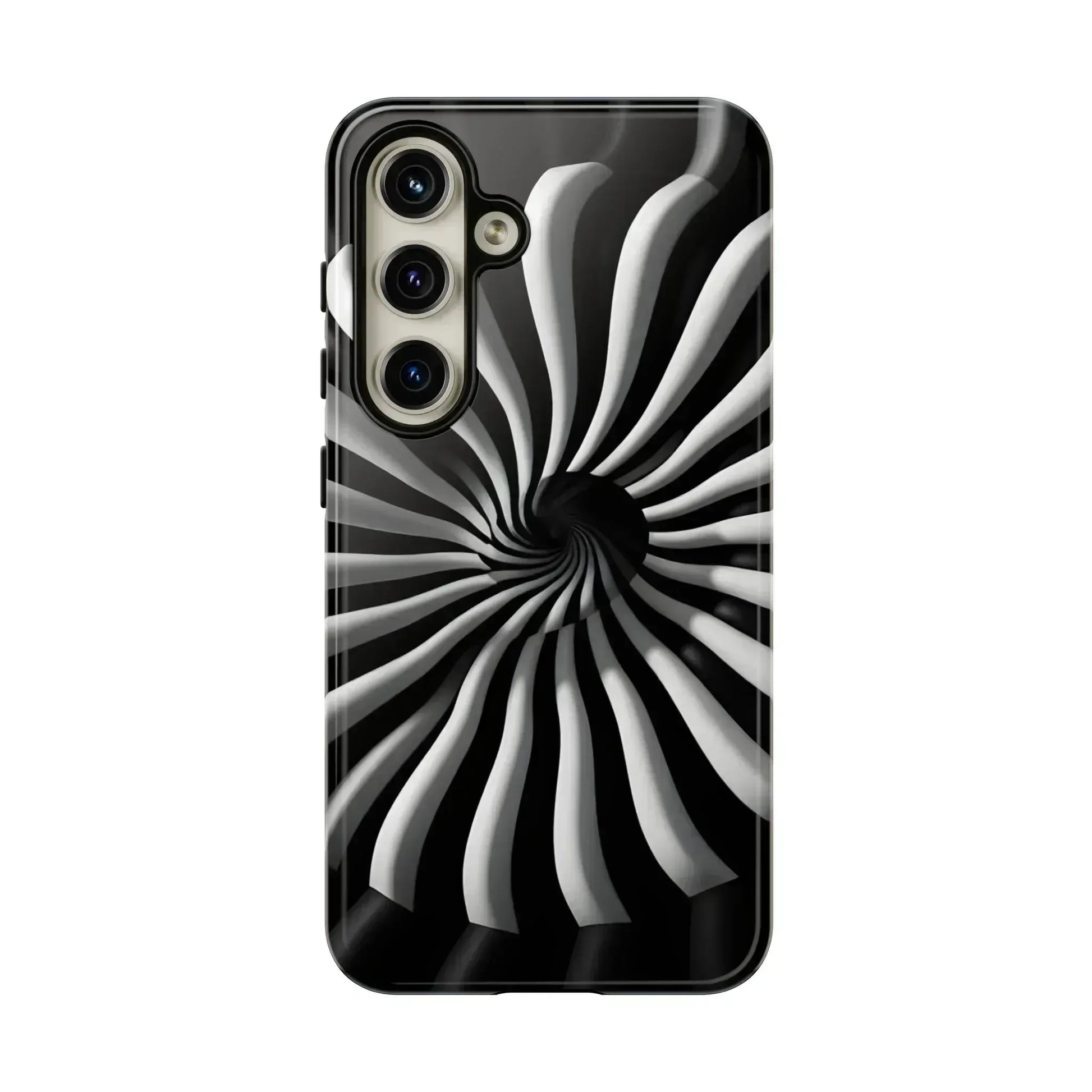 Hypnotic Black and White Spiral Phone Case for iPhone & Galaxy - KARARMDESIGN