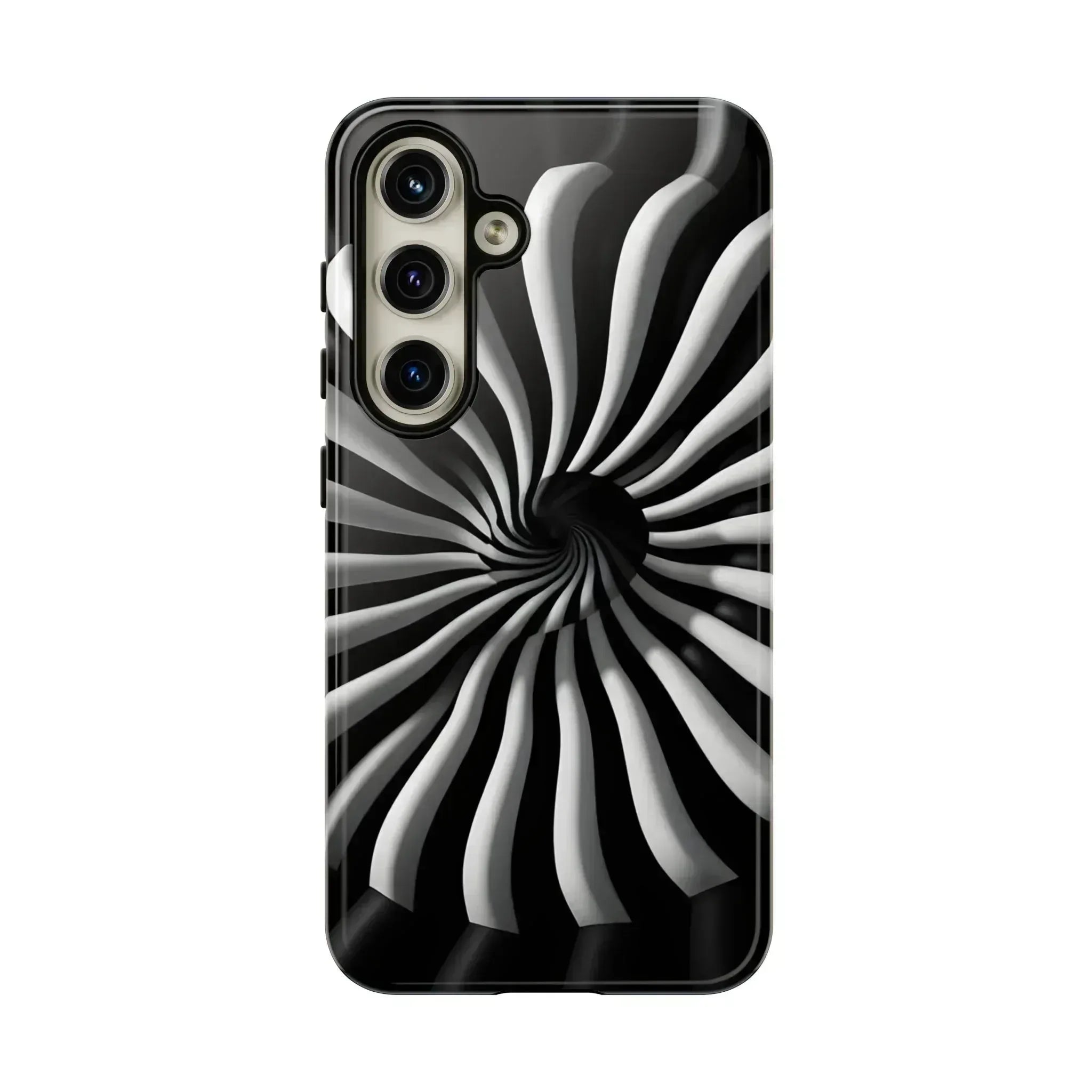 Hypnotic Black and White Spiral Phone Case for iPhone & Galaxy - KARARMDESIGN