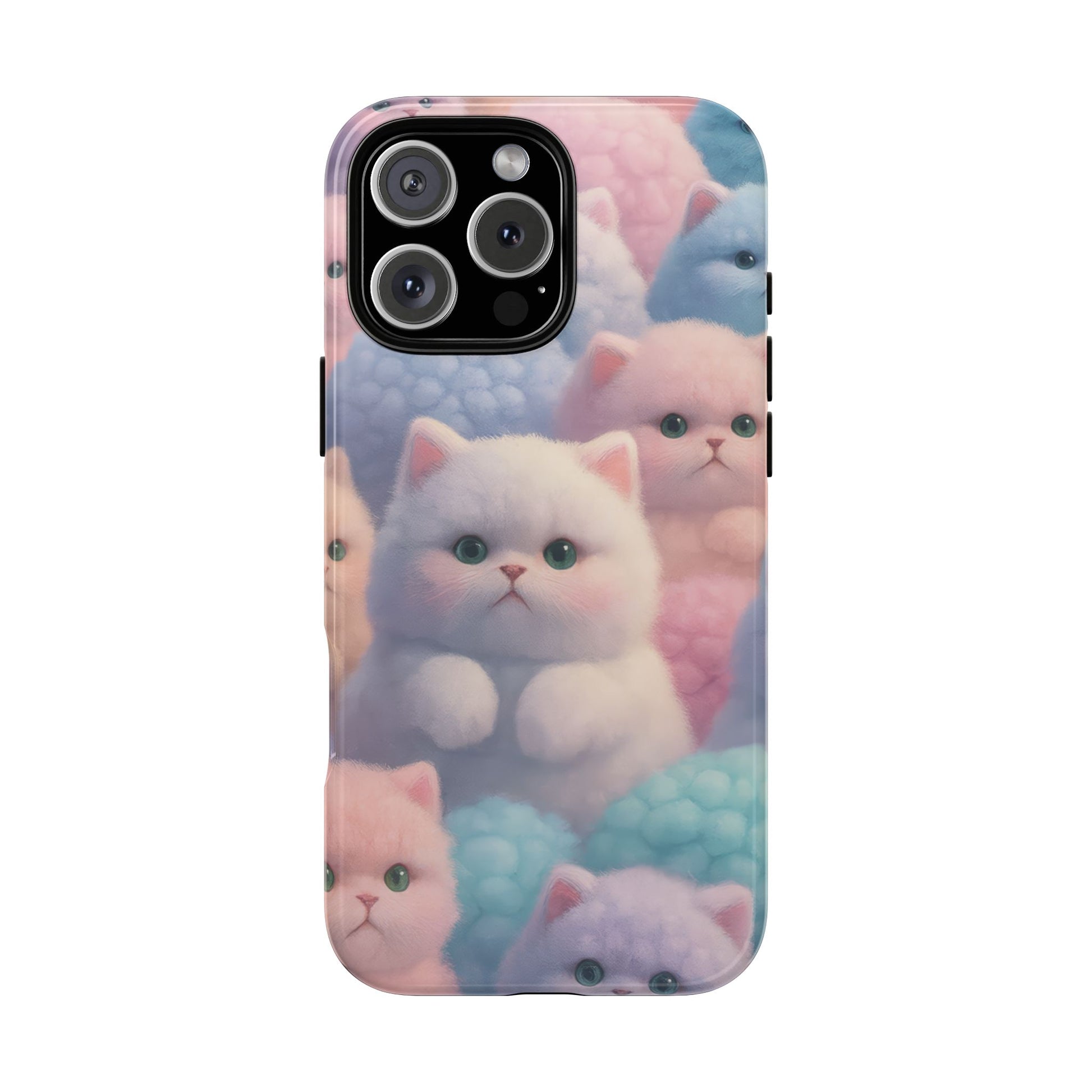 Pastel Kitten Phone Case for iPhone 8-17 and Samsung Galaxy S10-S25 Models - KARARMDESIGN