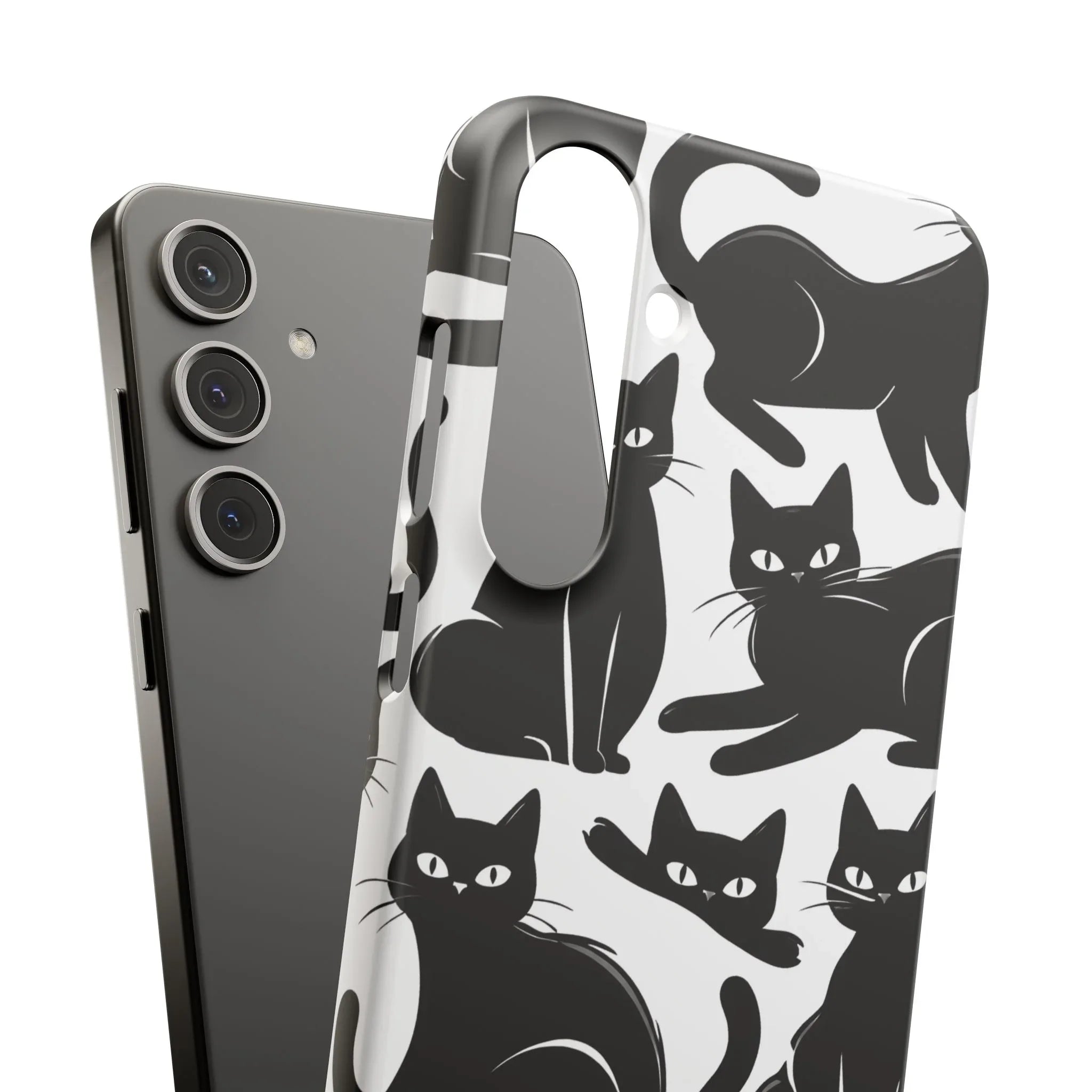 Black Cats Phone Case for iPhone 11-17 and Galaxy S20-S25 - KARARMDESIGN