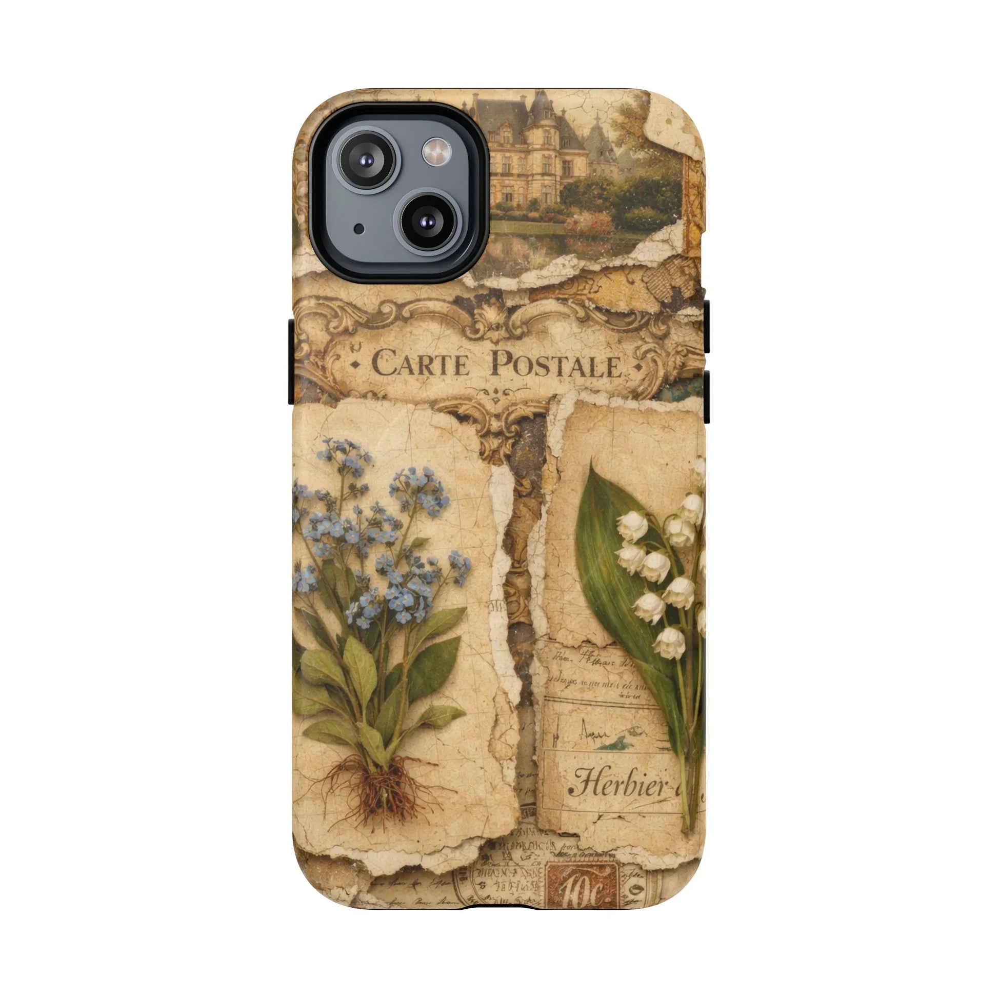 Vintage Botanical Postcard Phone Case for iPhone 13-17 - KARARMDESIGN