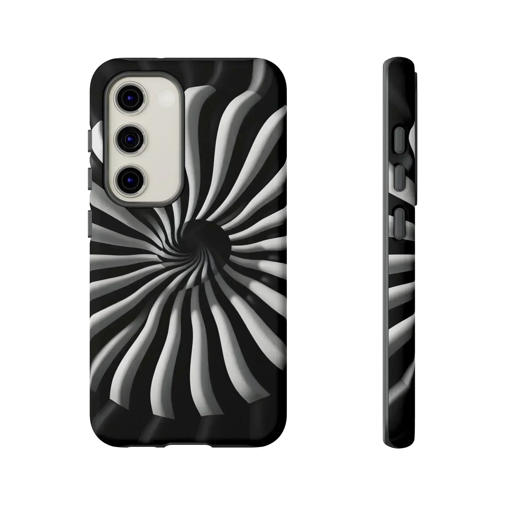 Hypnotic Black and White Spiral Phone Case for iPhone & Galaxy - KARARMDESIGN