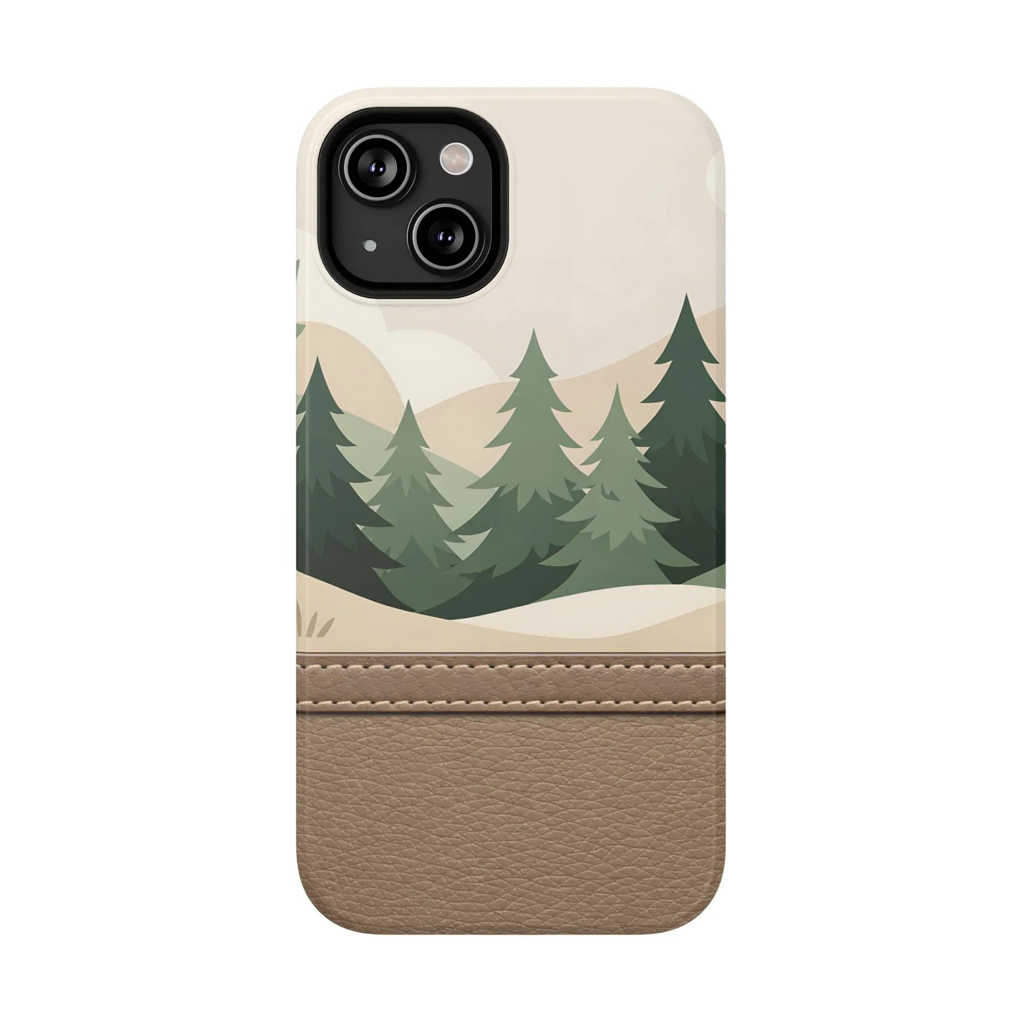 Forest Leather Phone Case for iPhone 11-17 and Galaxy S21-S25 - KARARMDESIGN