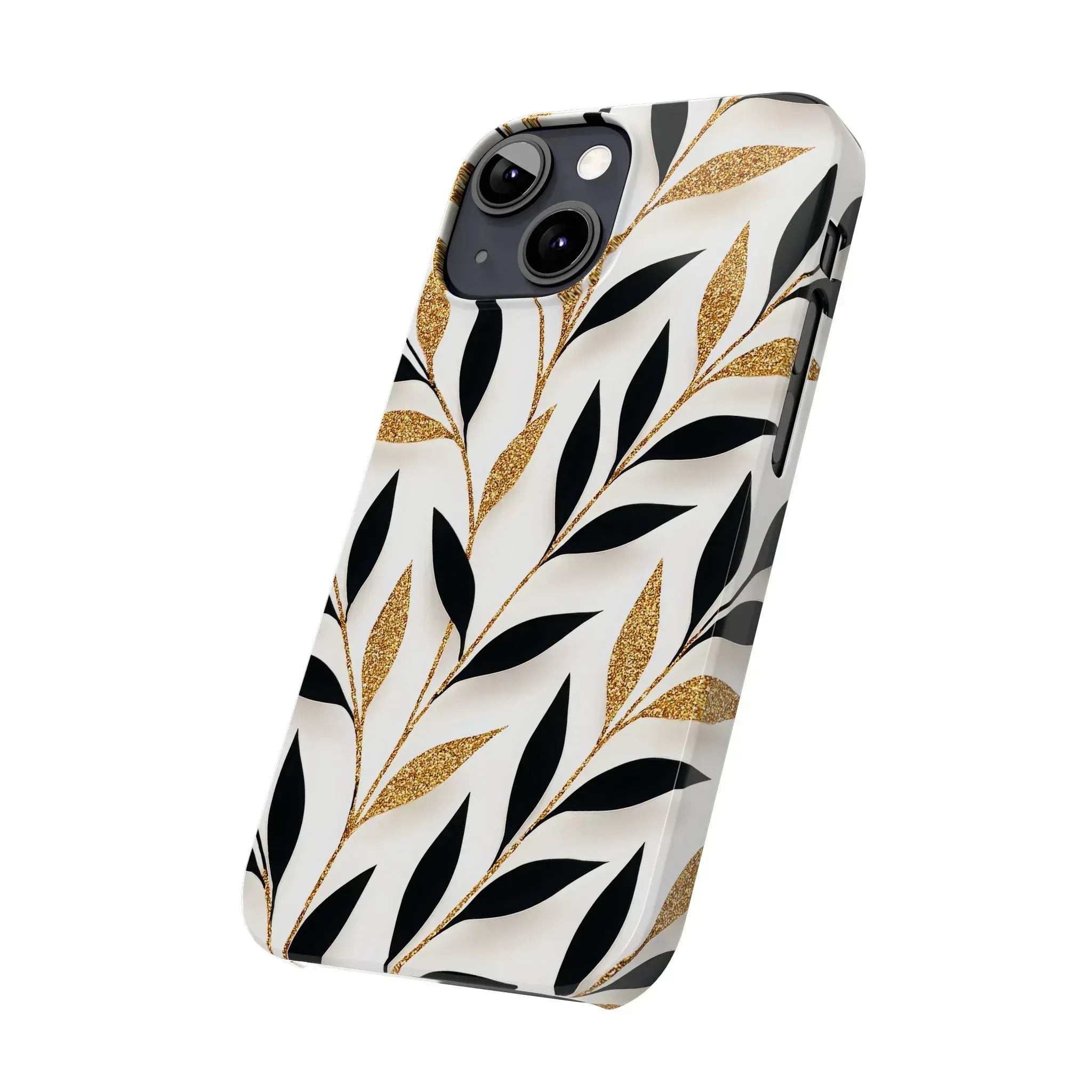 Botanical Gold Leaf Phone Case for iPhone 11-17 - KARARMDESIGN