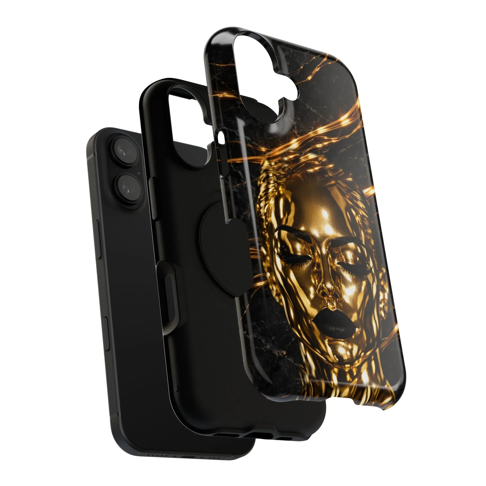 Luxury Gold Portrait Phone Case for iPhone 11-17 and Galaxy S21-S25 - KARARMDESIGN