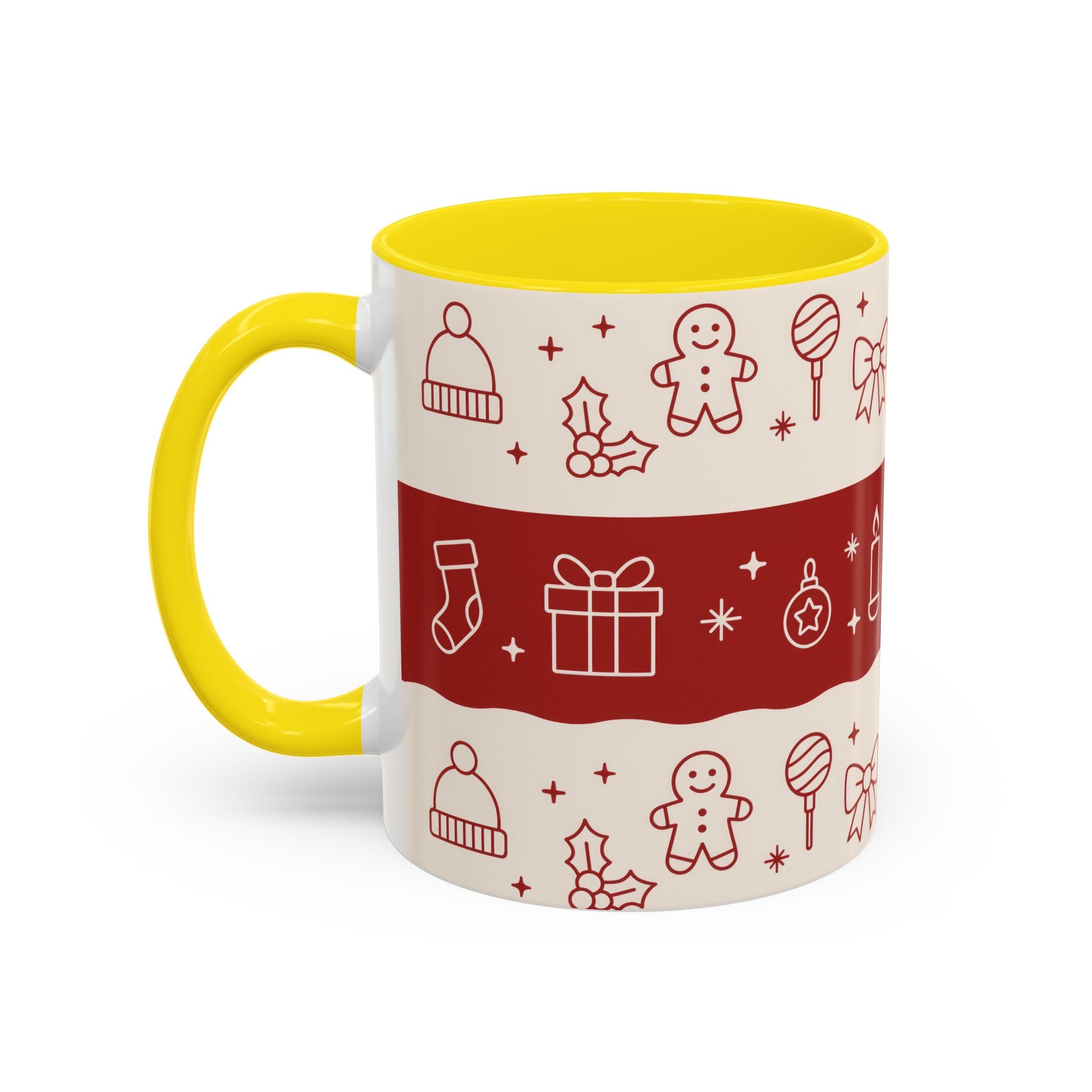 Holiday Cheer Icons Mug - Accent Coffee Mug (11, 15oz)