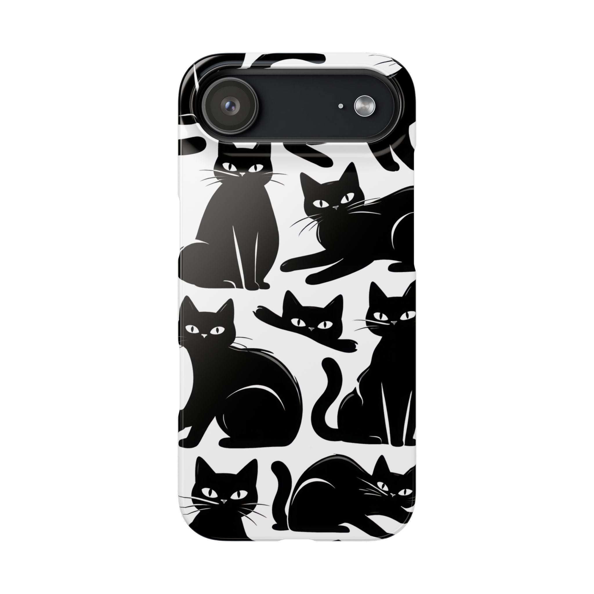 Black Cats Phone Case for iPhone 11-17 and Galaxy S20-S26