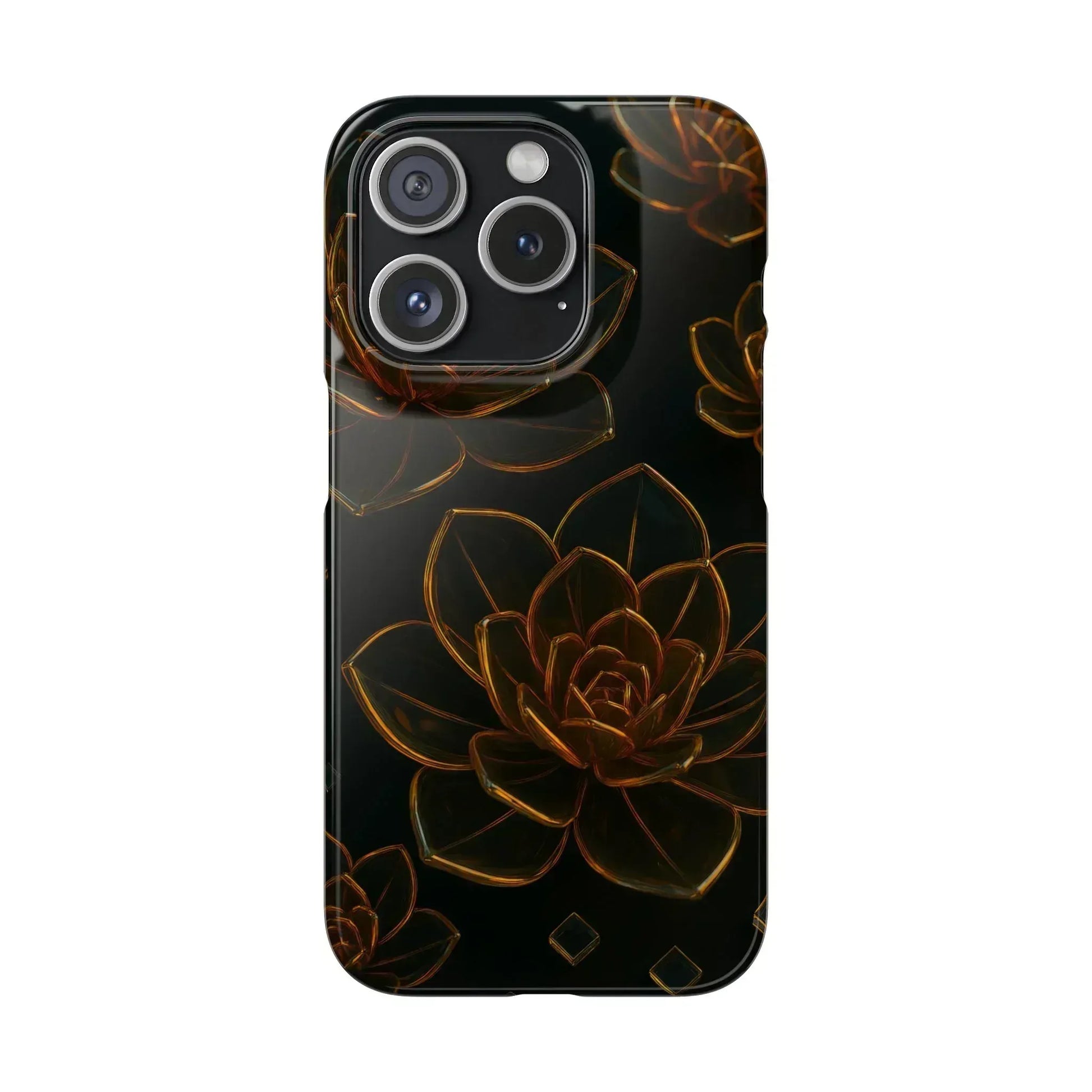 Glass Flower Phone Case for iPhone 8-16 and Galaxy S20-S24 - KARARMDESIGN