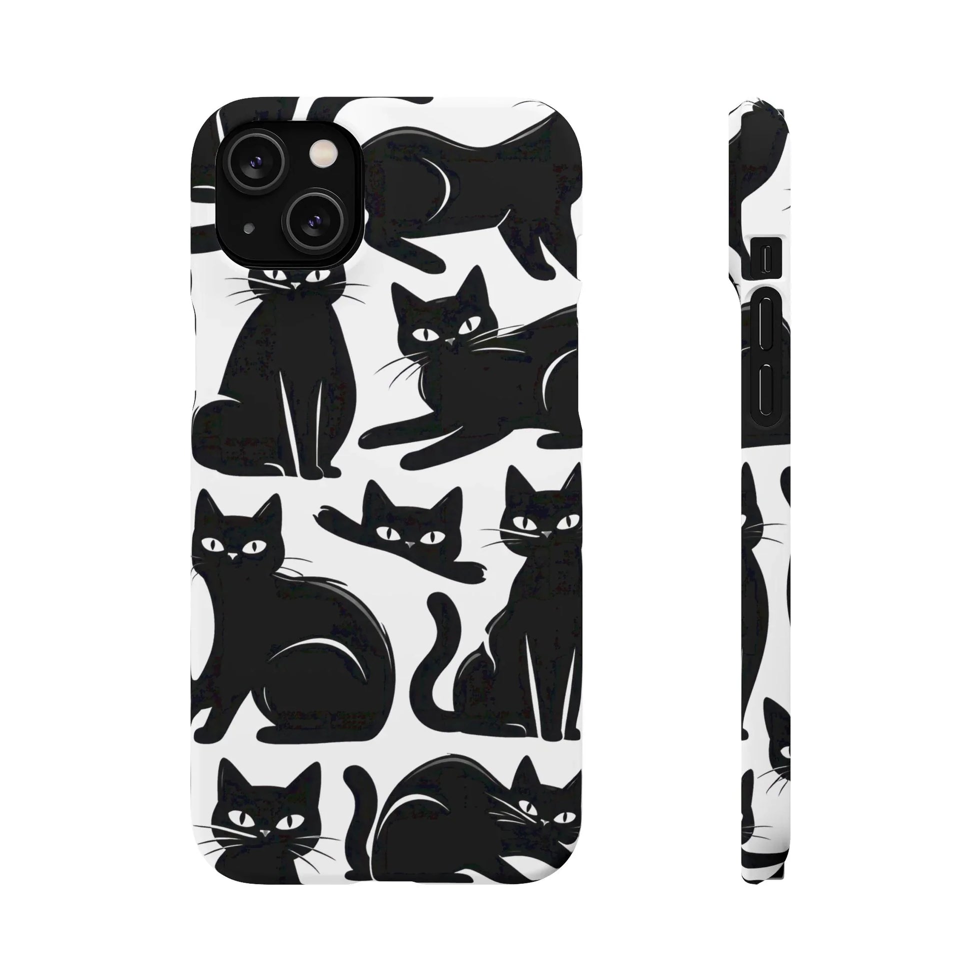 Black Cats Phone Case for iPhone 11-17 and Galaxy S20-S25 - KARARMDESIGN