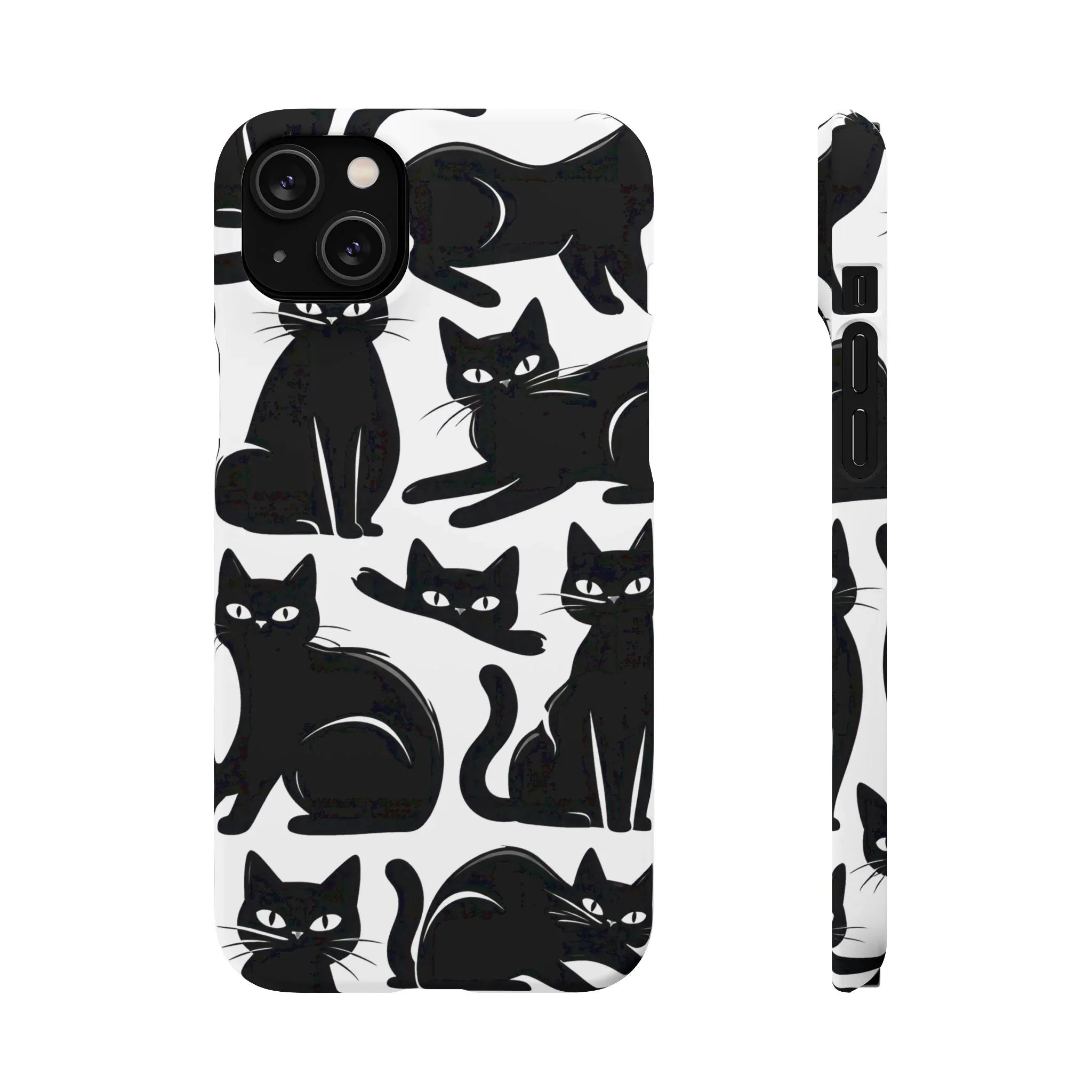 Black Cats Phone Case for iPhone 11-17 and Galaxy S20-S25 - KARARMDESIGN