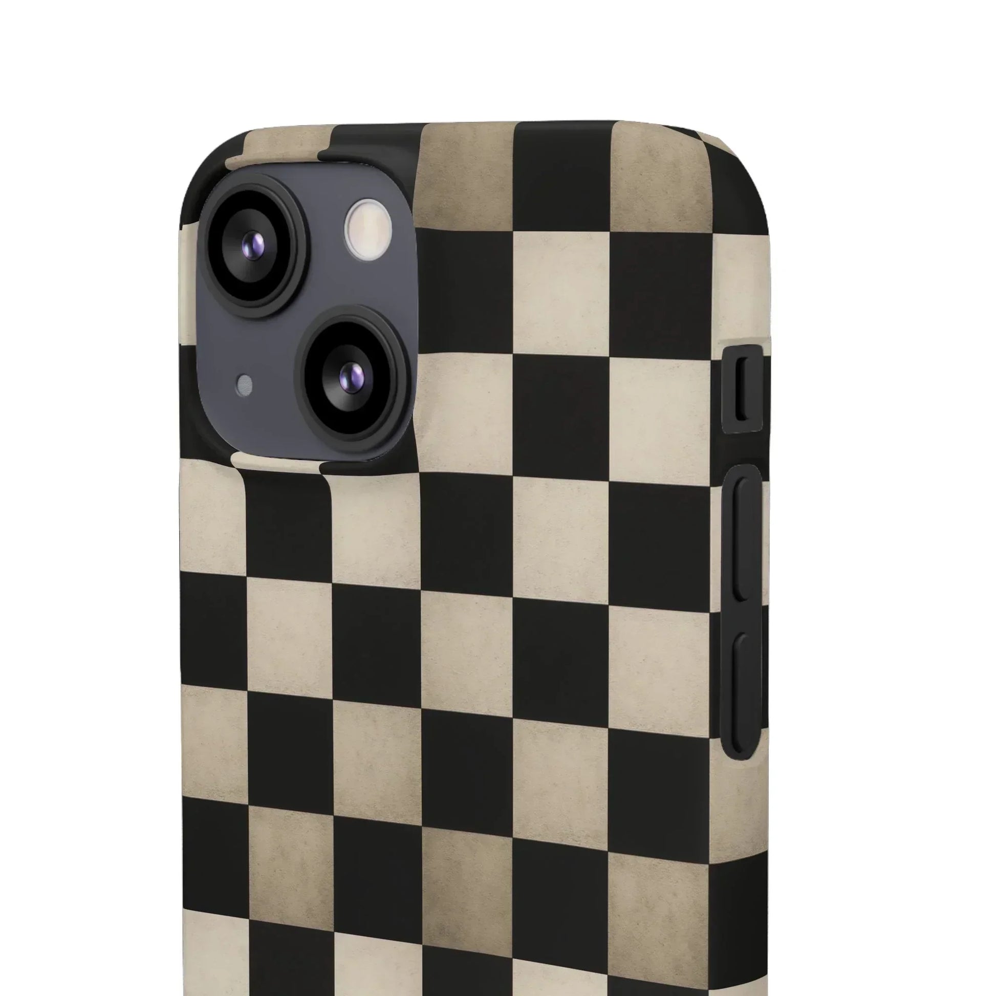 Stylish Matte Checker Phone Case for iPhone 7-16 and Samsung Galaxy S10-S24 Models - KarArmDesign