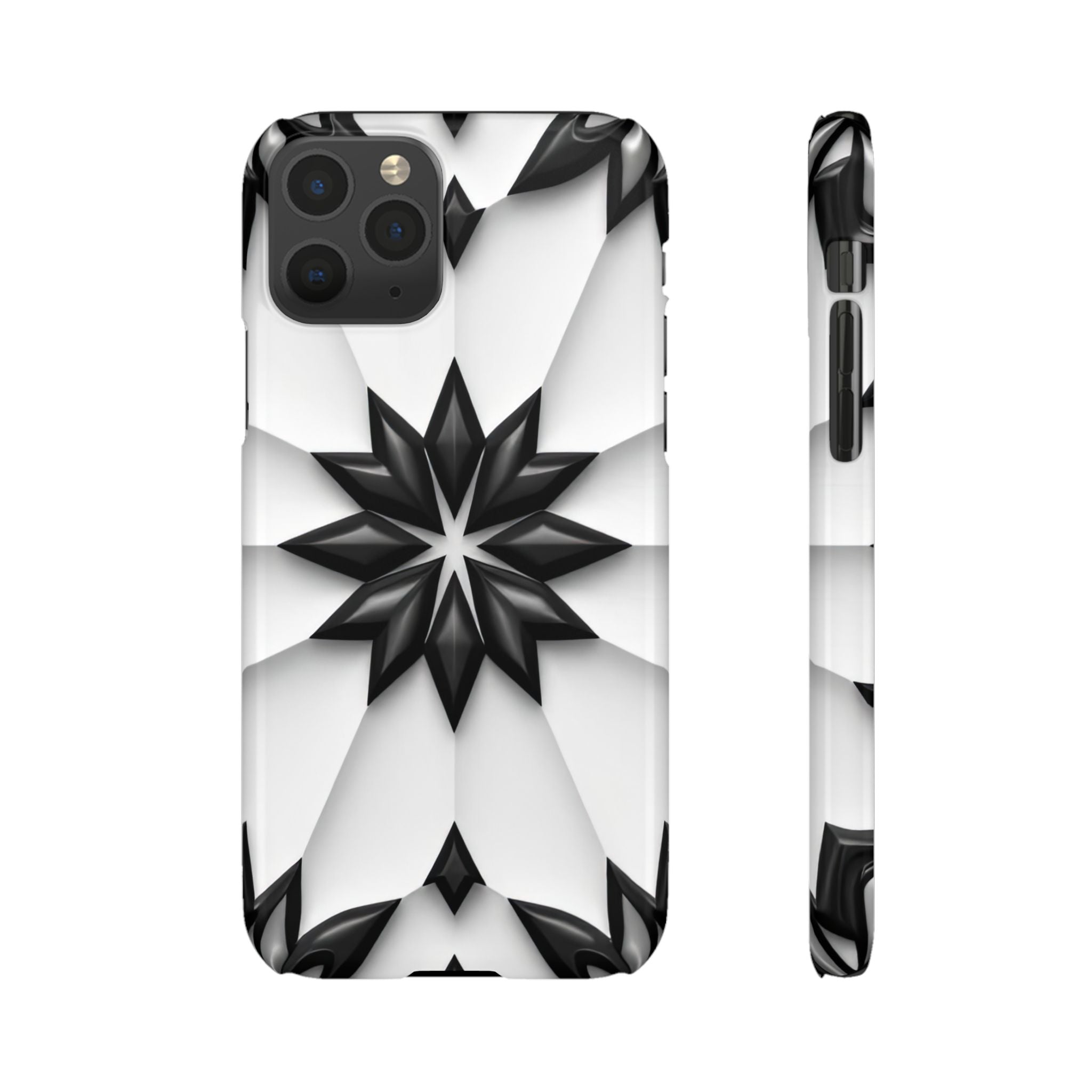 Black & White Geometric Snap Case for iPhone & Samsung Galaxy