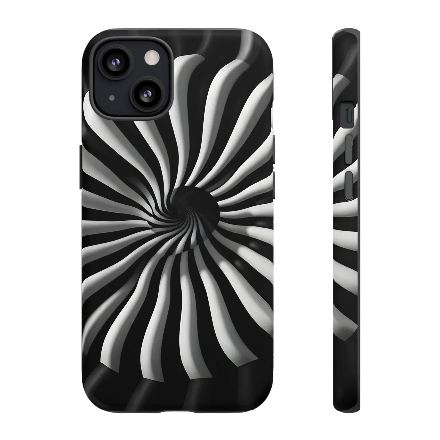 Hypnotic Black and White Spiral Phone Case for iPhone & Galaxy - KarArmDesign