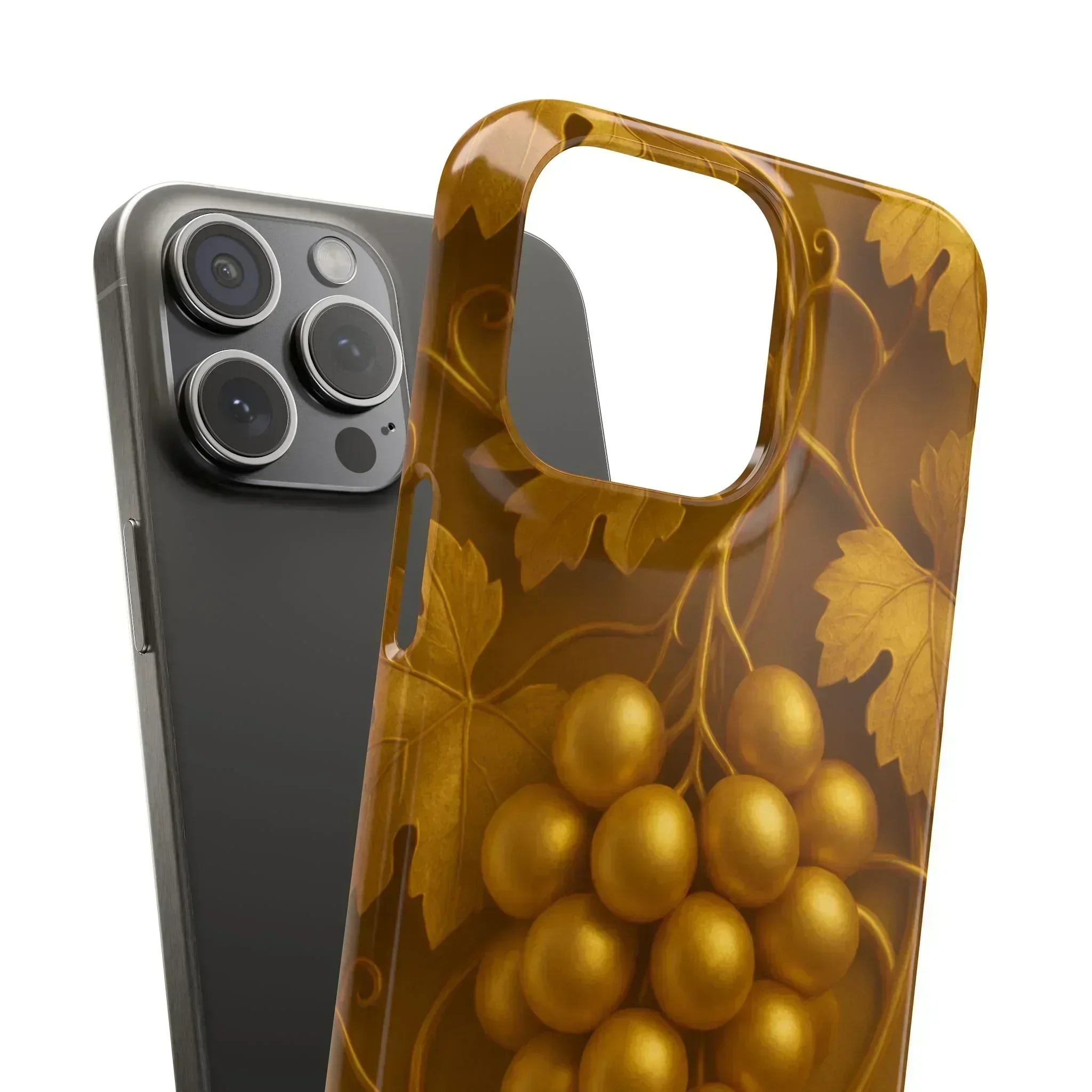 Golden Grapes Phone Case for iPhone 8–16 - KARARMDESIGN