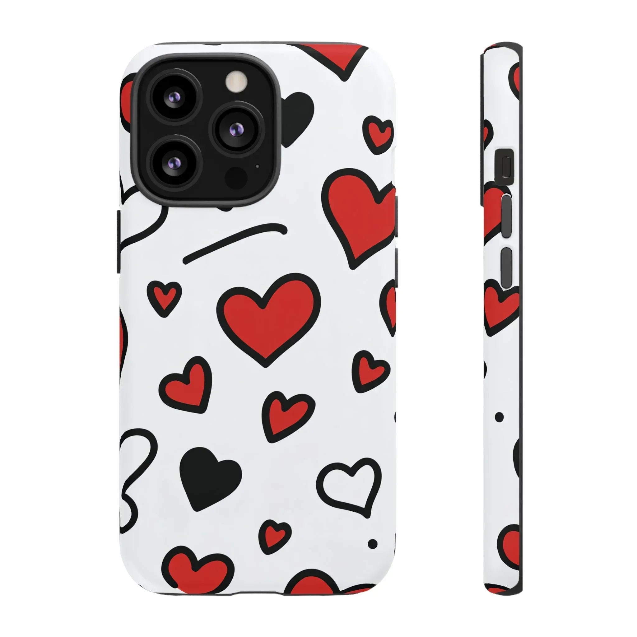 Scattered Hearts Phone Case for iPhone 11-17 and Galaxy S10-S25 - KARARMDESIGN