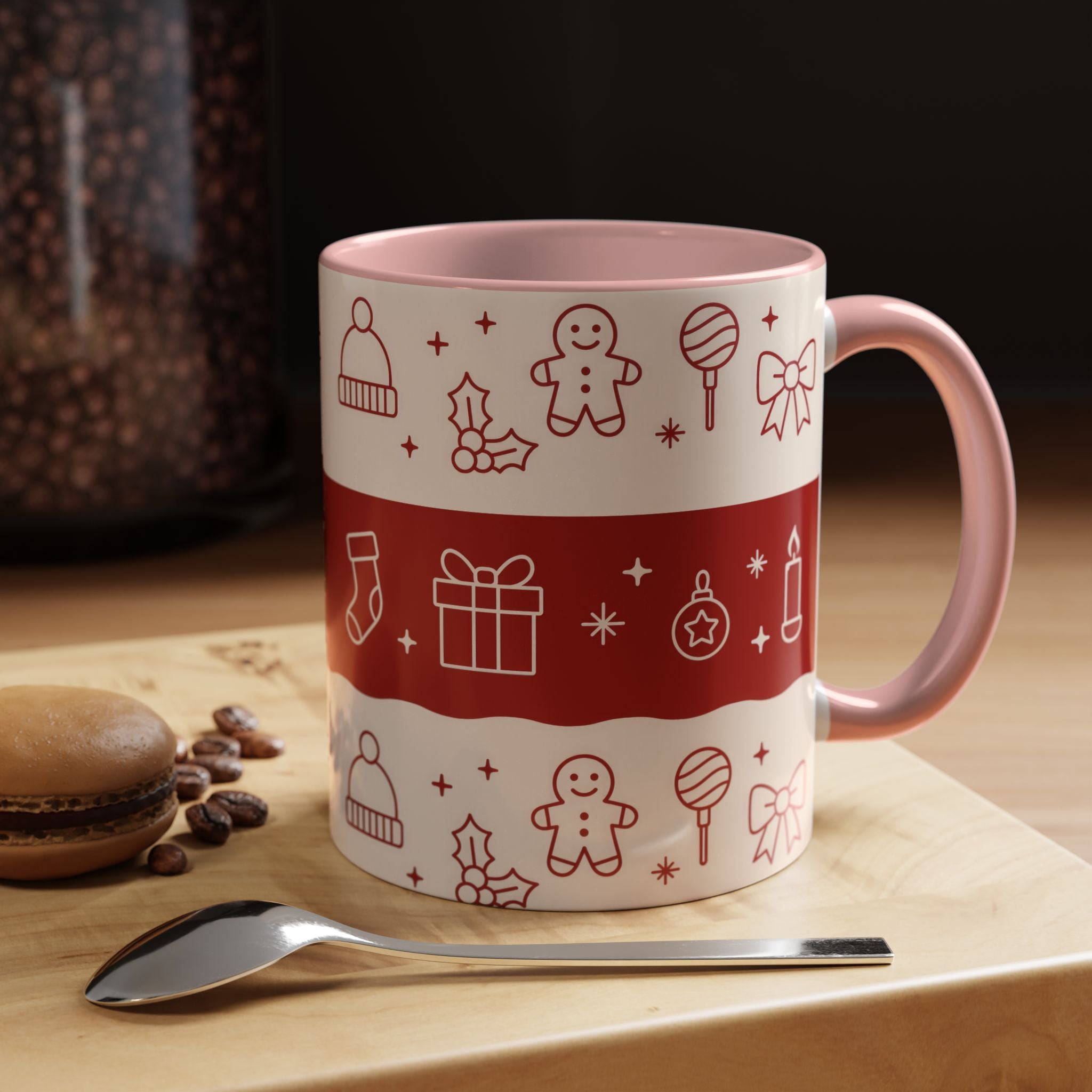 Holiday Cheer Icons Mug - Accent Coffee Mug (11, 15oz)