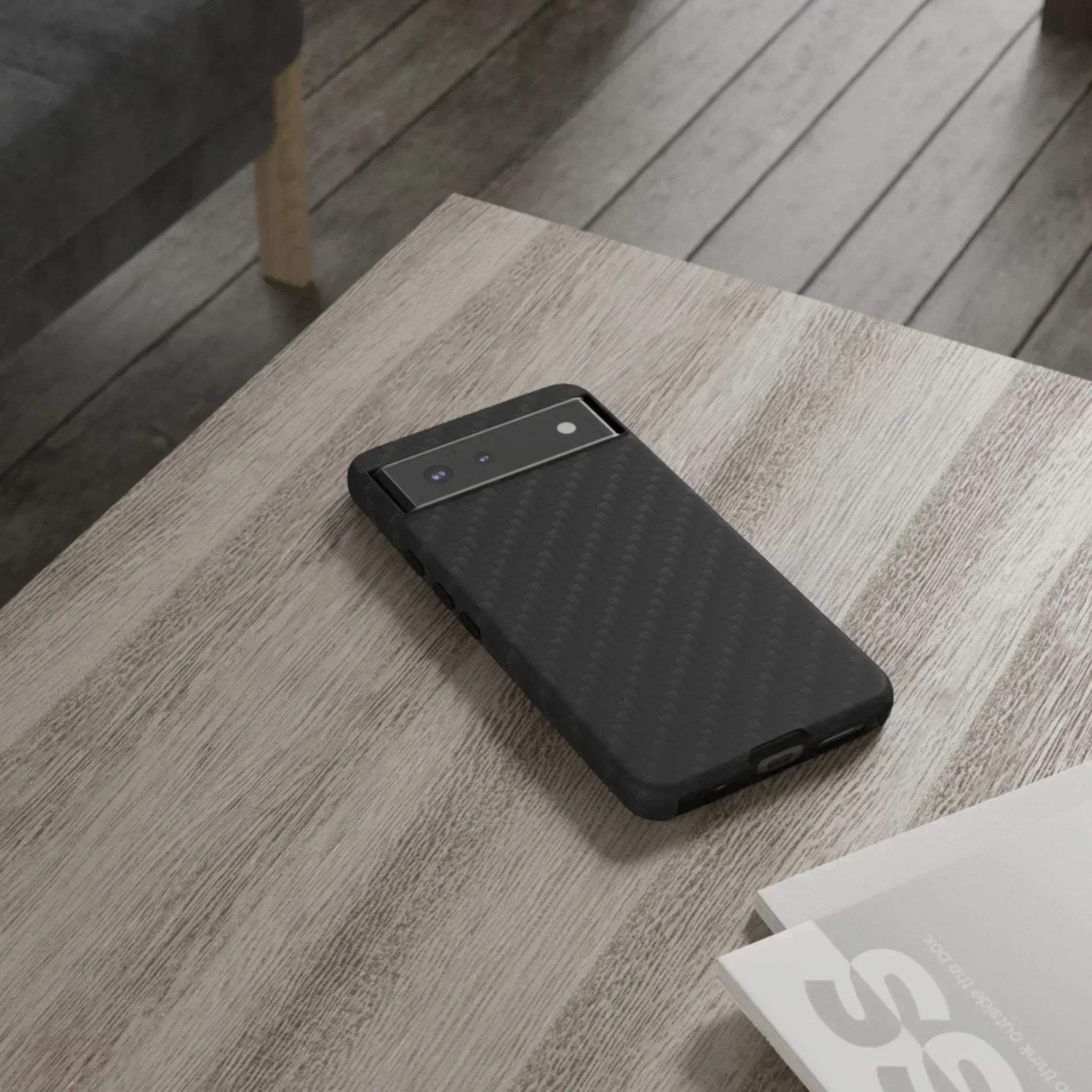 Black Carbon Phone Case for iPhone 8-16 and Google Pixel up to 9 - KARARMDESIGN