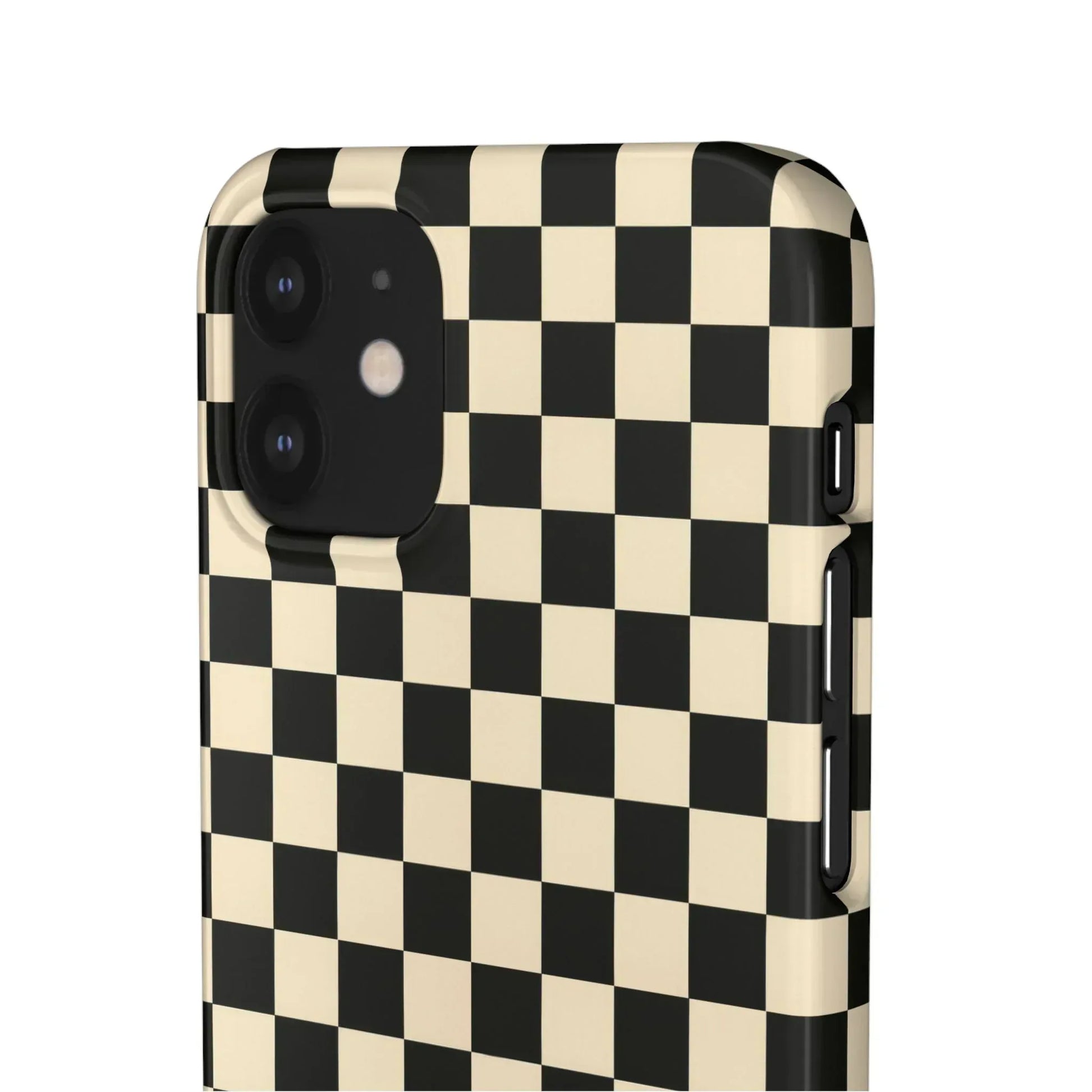 Stylish Matte Checker Phone Case for iPhone 11-17 and Galaxy S20-S25 - KARARMDESIGN