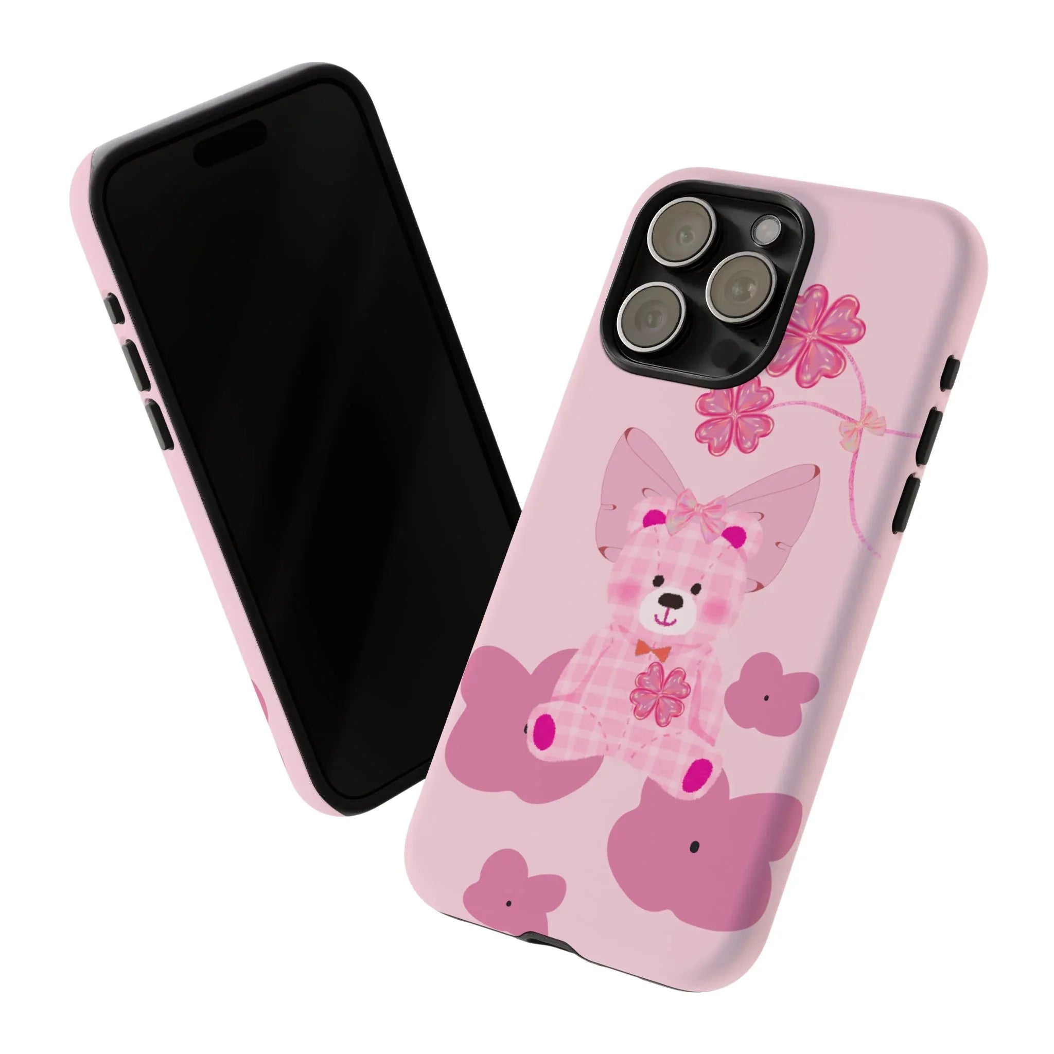 Pink Teddy Bear Phone Cases for iPhone, Pixel and Galaxy - KARARMDESIGN