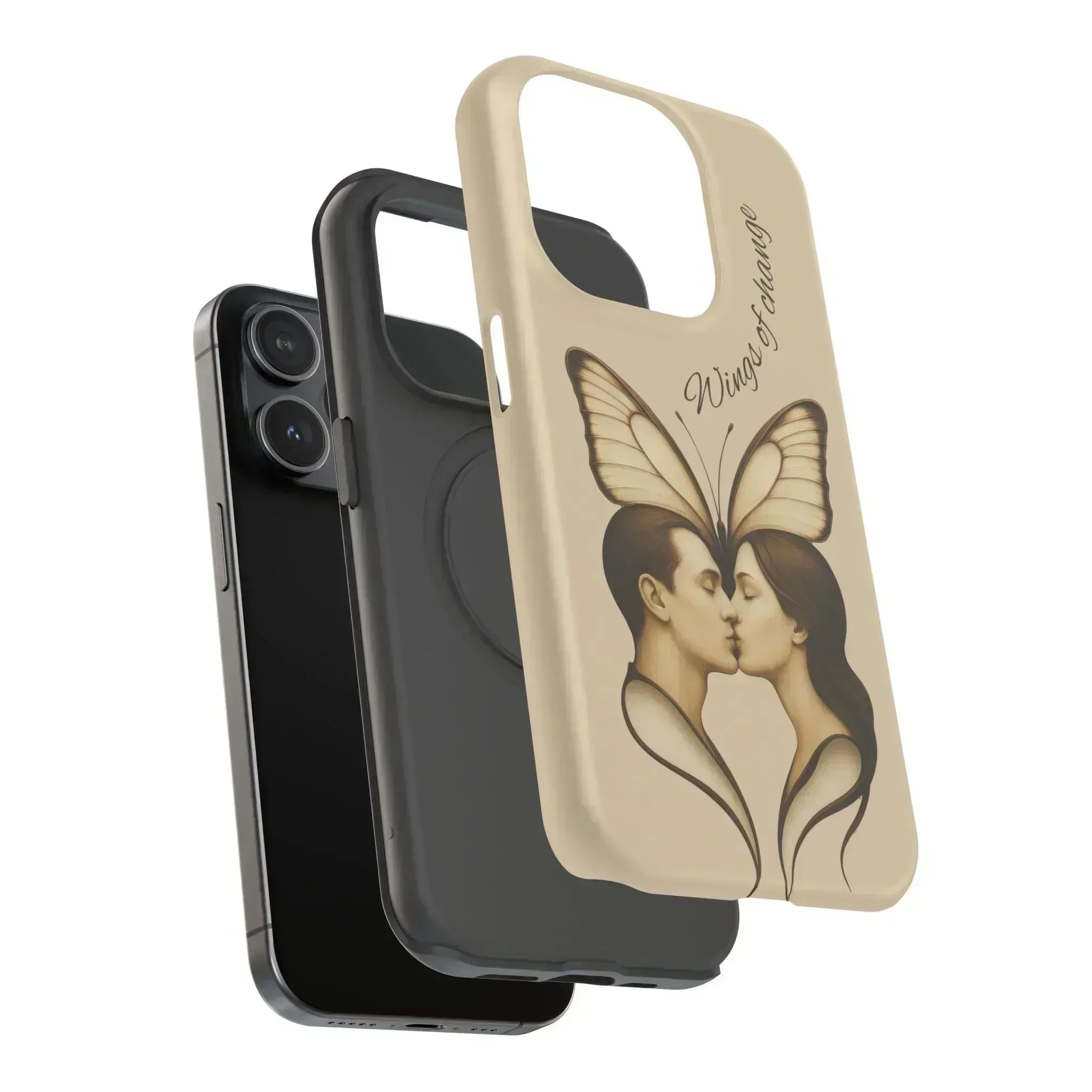 Romantic Butterfly Couple Phone Case for iPhone 12-16 and Galaxy S21-S22 - KARARMDESIGN