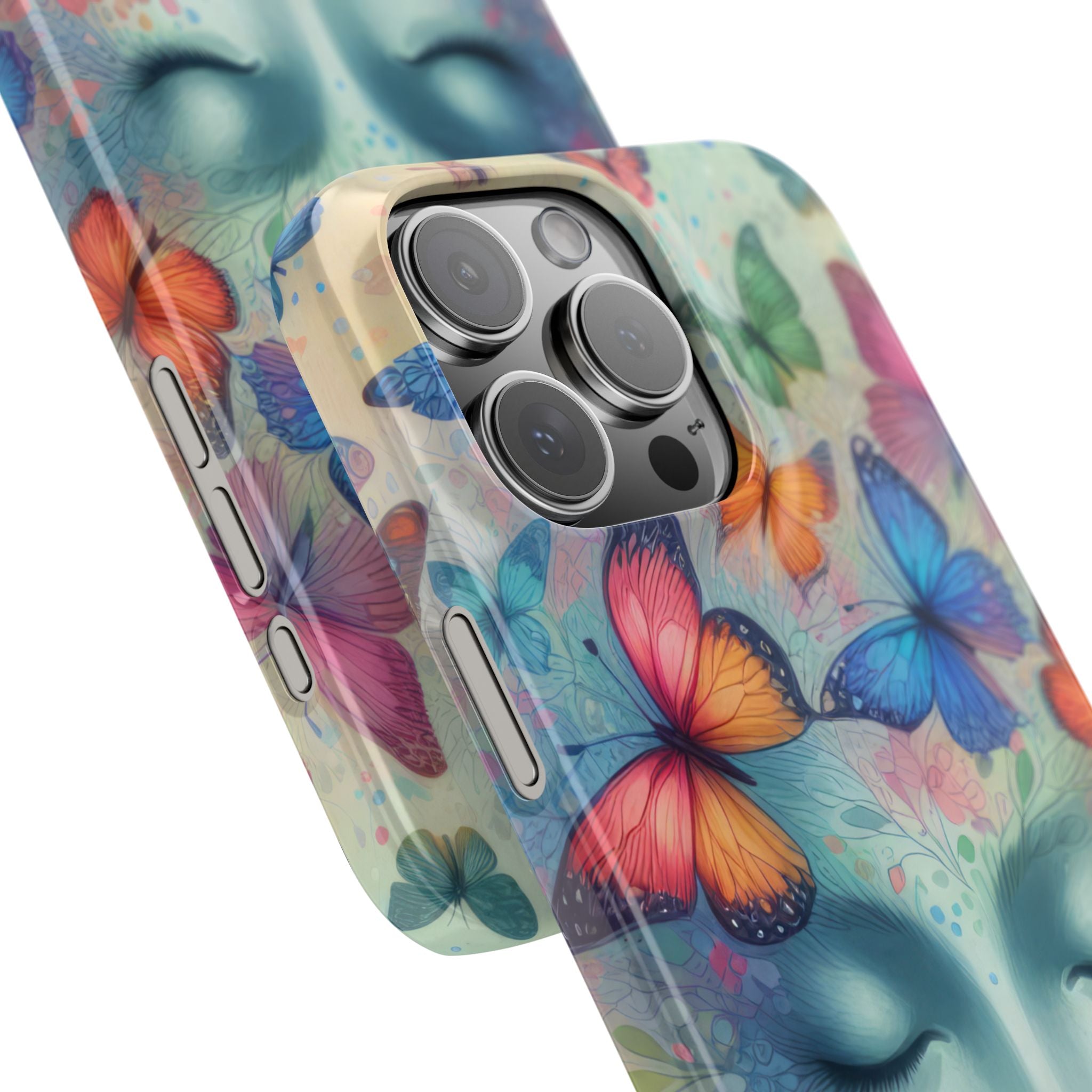 Butterfly Bloom Dreamy Woman Phone Case for iPhone 11-17