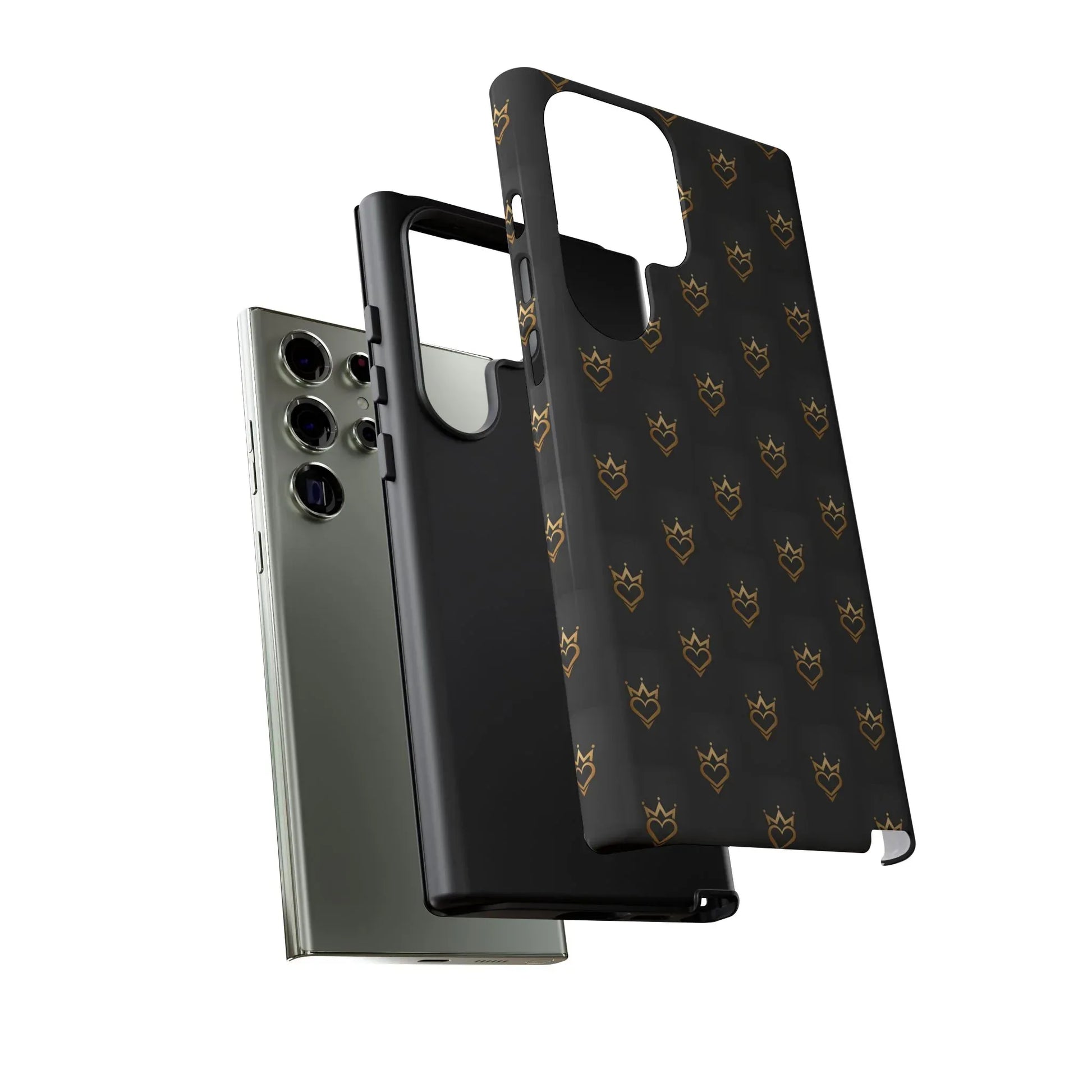 Crowned Heart Doodle Phone Case for iPhone 11-17 & Galaxy S10-S25 - KARARMDESIGN