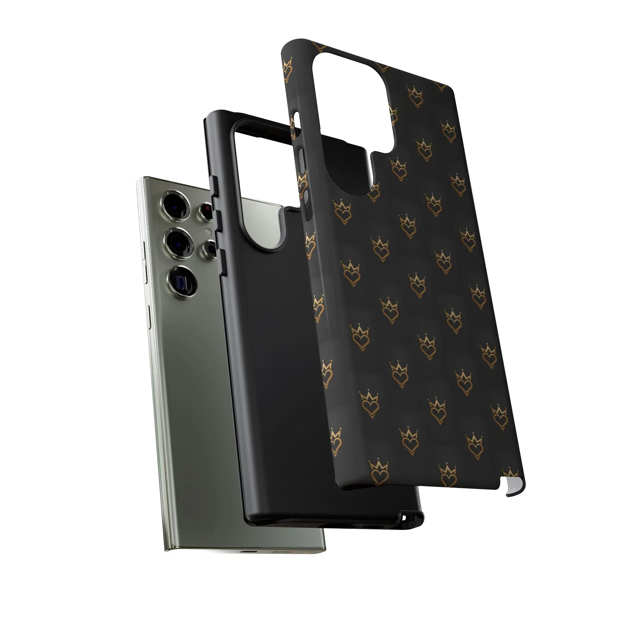 Crowned Heart Doodle Phone Case for iPhone 11-17 & Galaxy S10-S25 - KARARMDESIGN