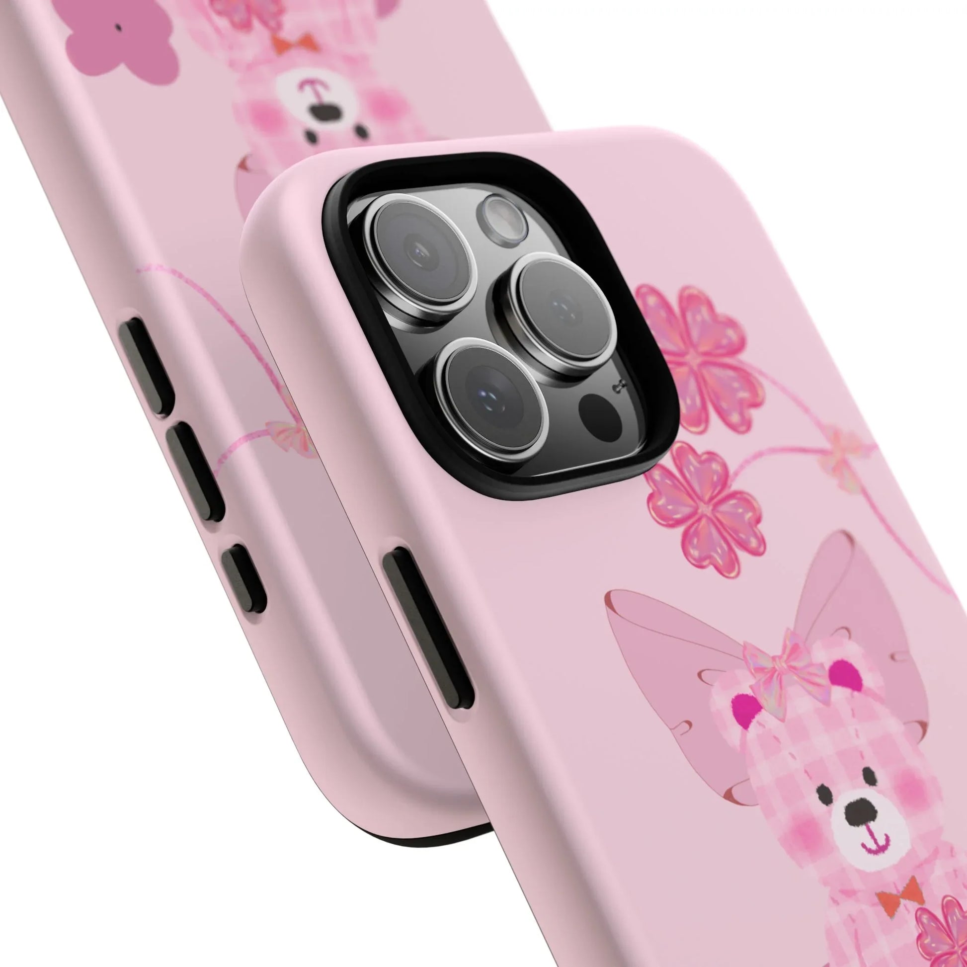 Pink Teddy Bear Phone Cases for iPhone, Pixel and Galaxy - KARARMDESIGN