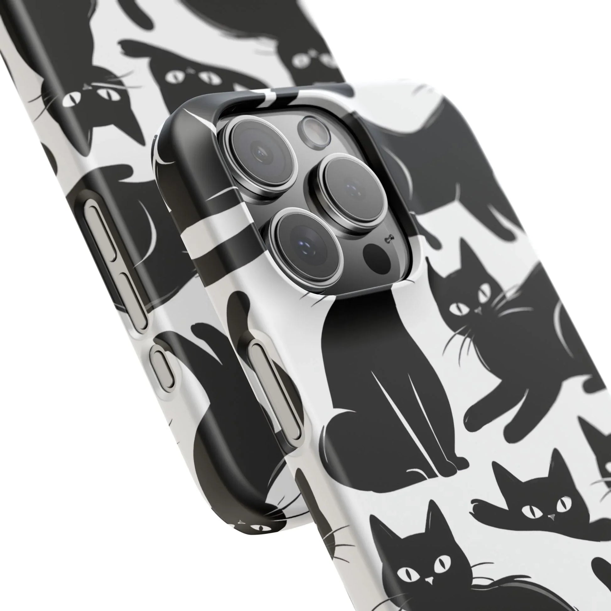 Black Cats Phone Case for iPhone 11-17 and Galaxy S20-S25 - KARARMDESIGN