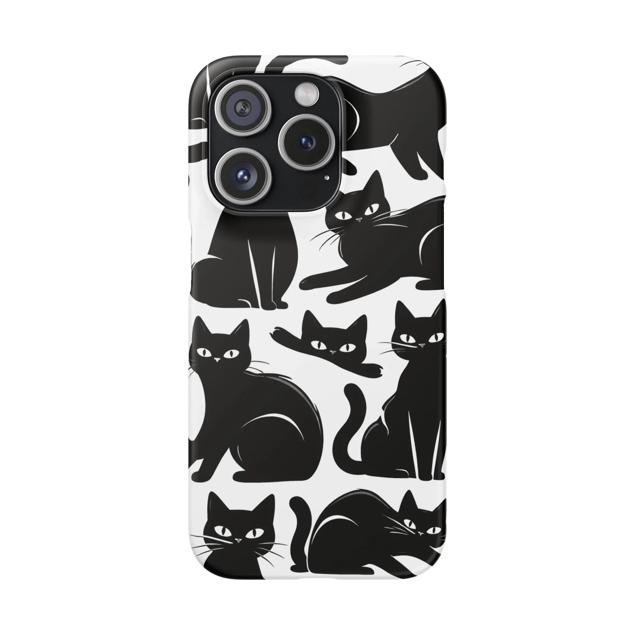Black Cats Phone Case for iPhone 11-17 and Galaxy S20-S25 - KARARMDESIGN