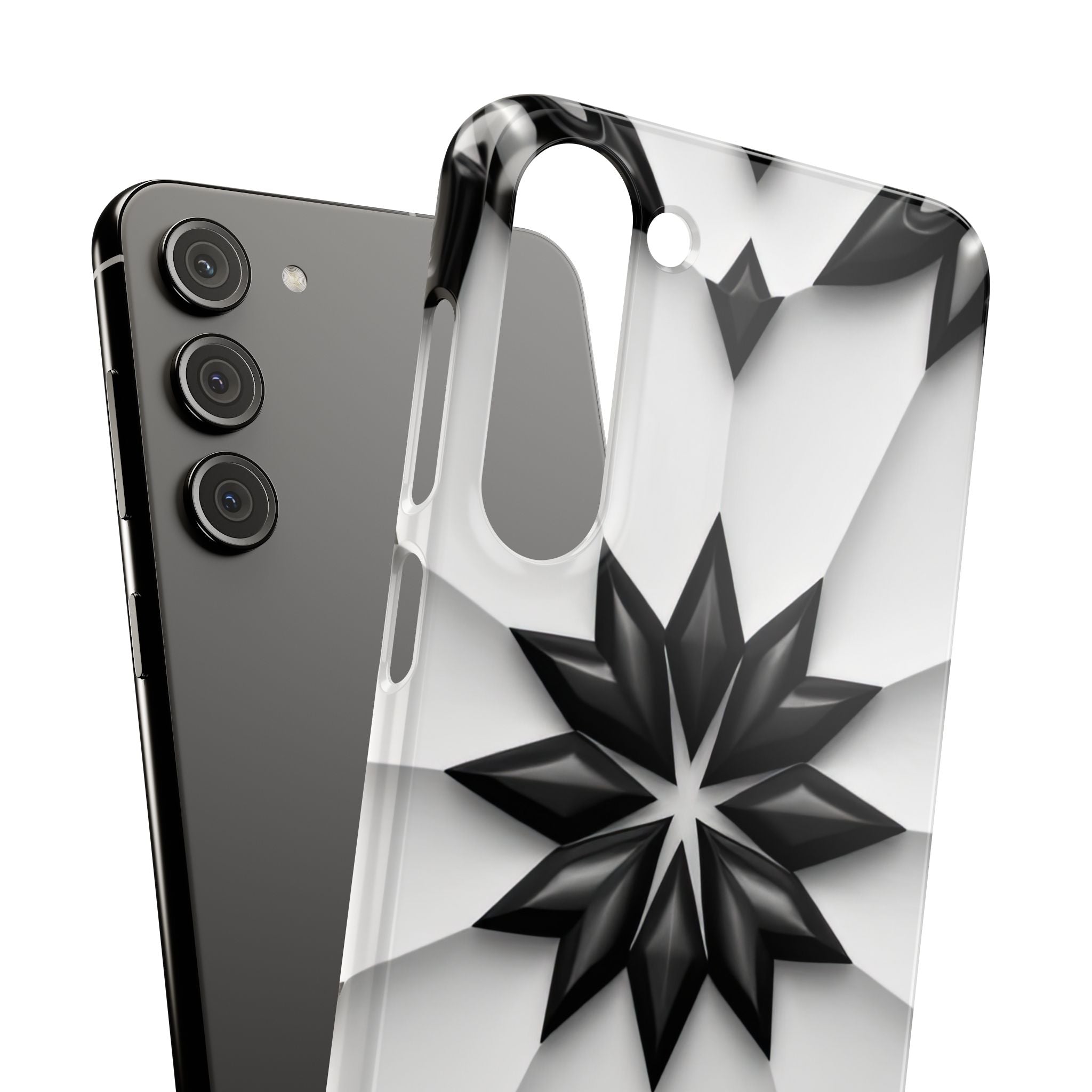 Black & White Geometric Snap Case for iPhone & Samsung Galaxy