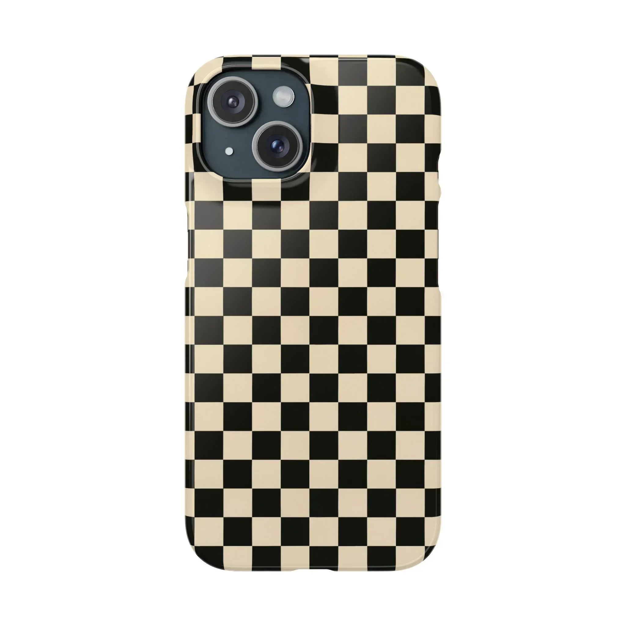 Stylish Matte Checker Phone Case for iPhone 11-17 and Galaxy S20-S25 - KARARMDESIGN