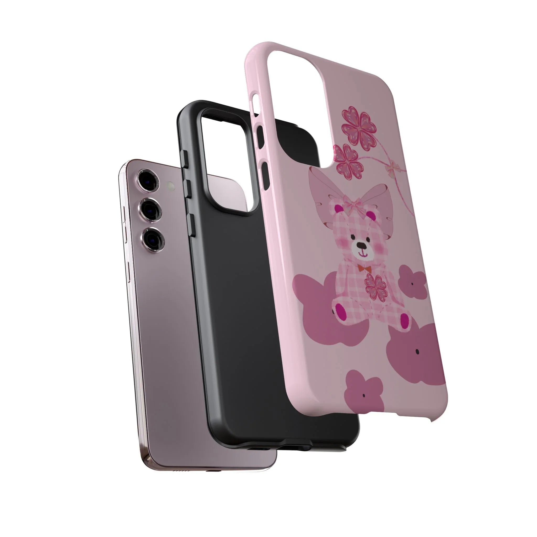 Pink Teddy Bear Phone Cases for iPhone, Pixel and Galaxy - KARARMDESIGN
