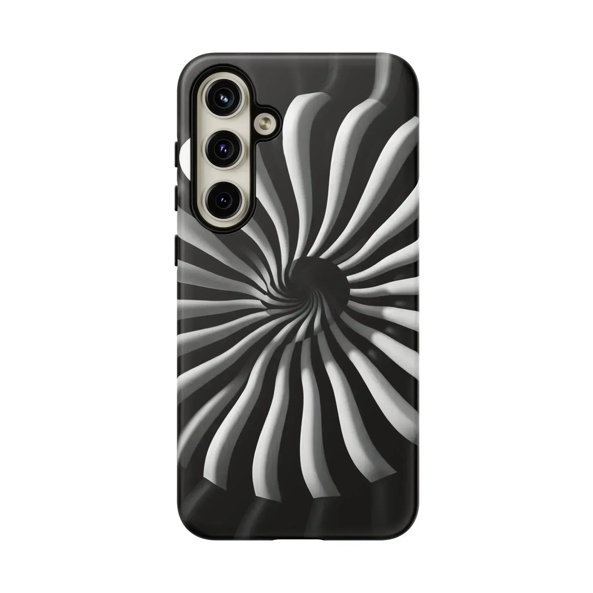 Hypnotic Black and White Spiral Phone Case for iPhone & Galaxy - KARARMDESIGN