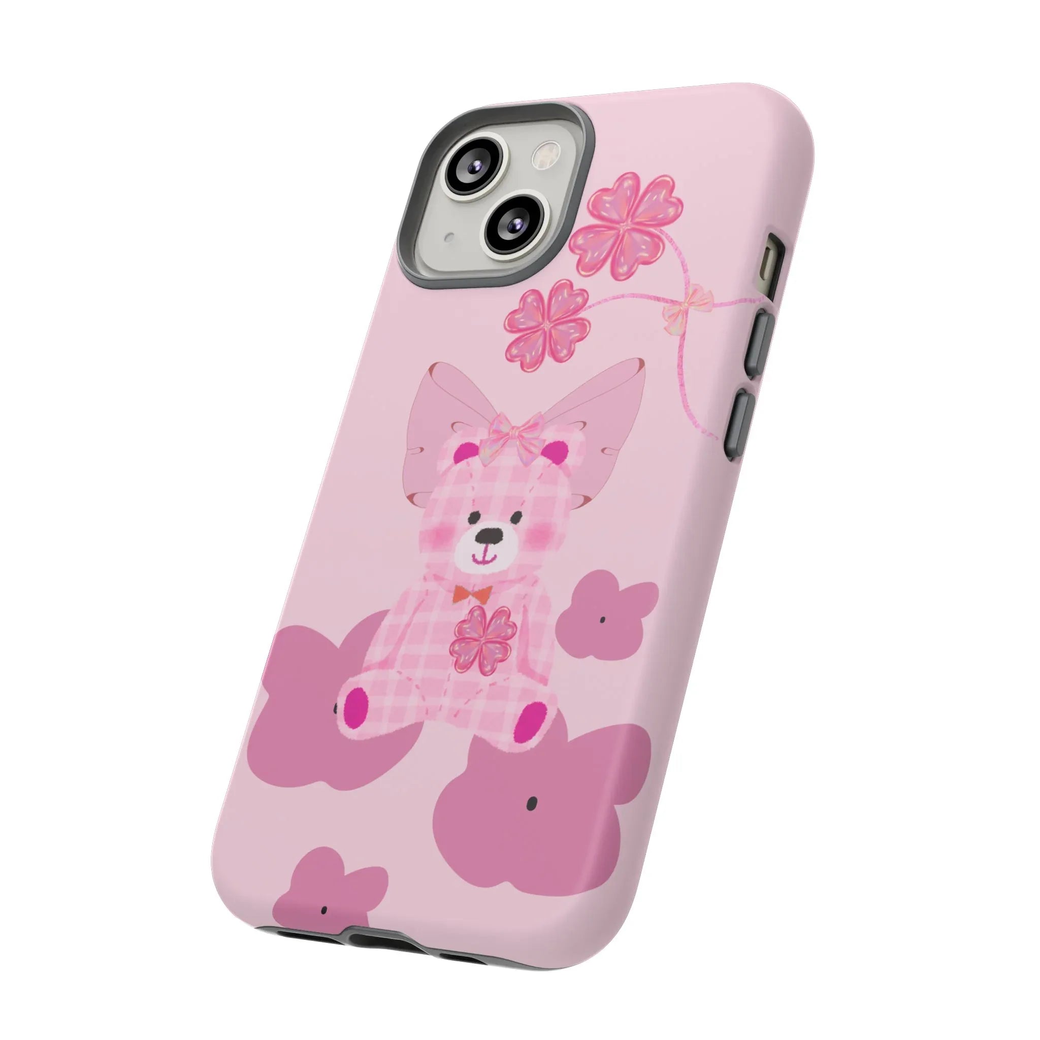 Pink Teddy Bear Phone Cases for iPhone, Pixel and Galaxy - KARARMDESIGN