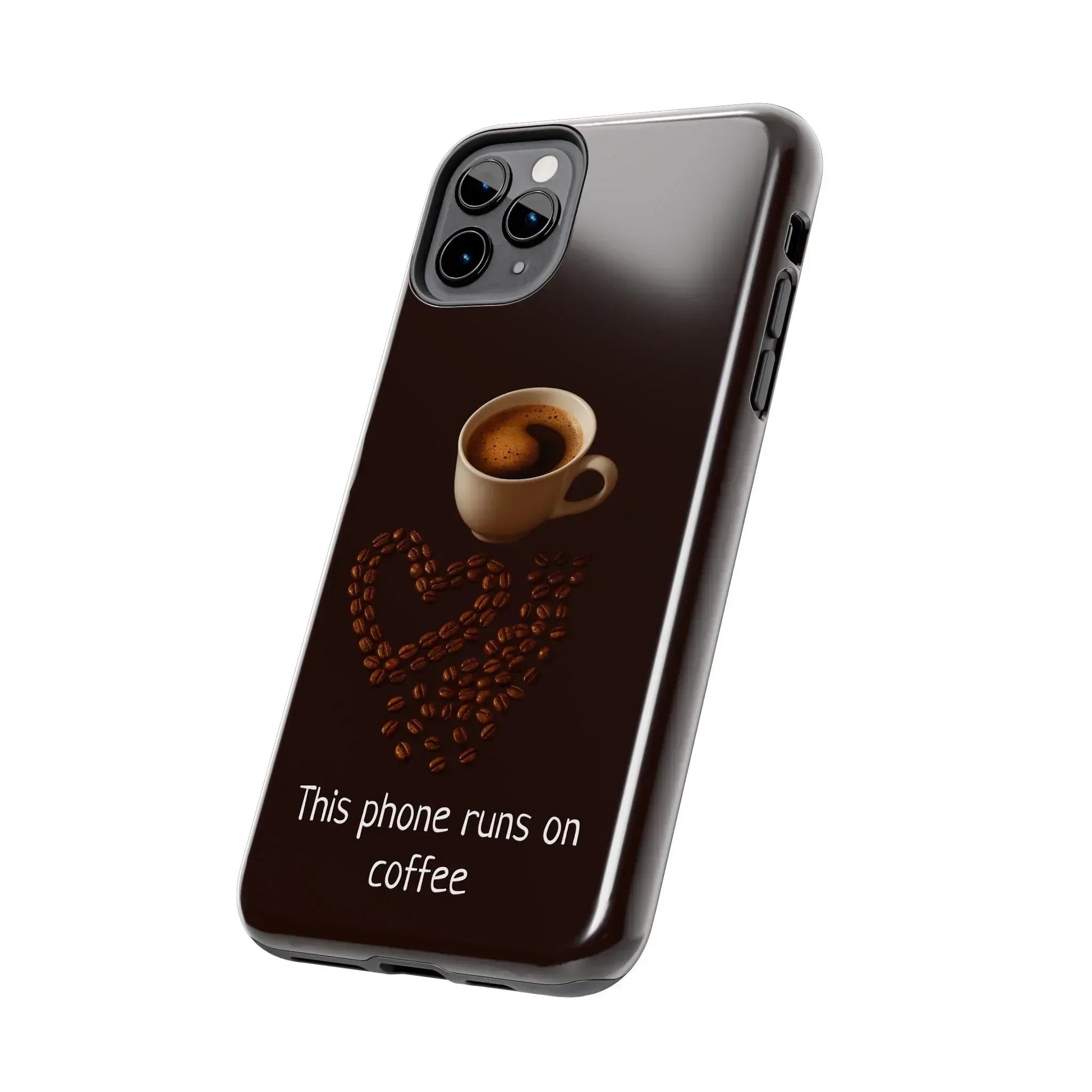 This Phone Runs On Coffee Quote Phone Case for iPhone and Galaxy - KARARMDESIGN