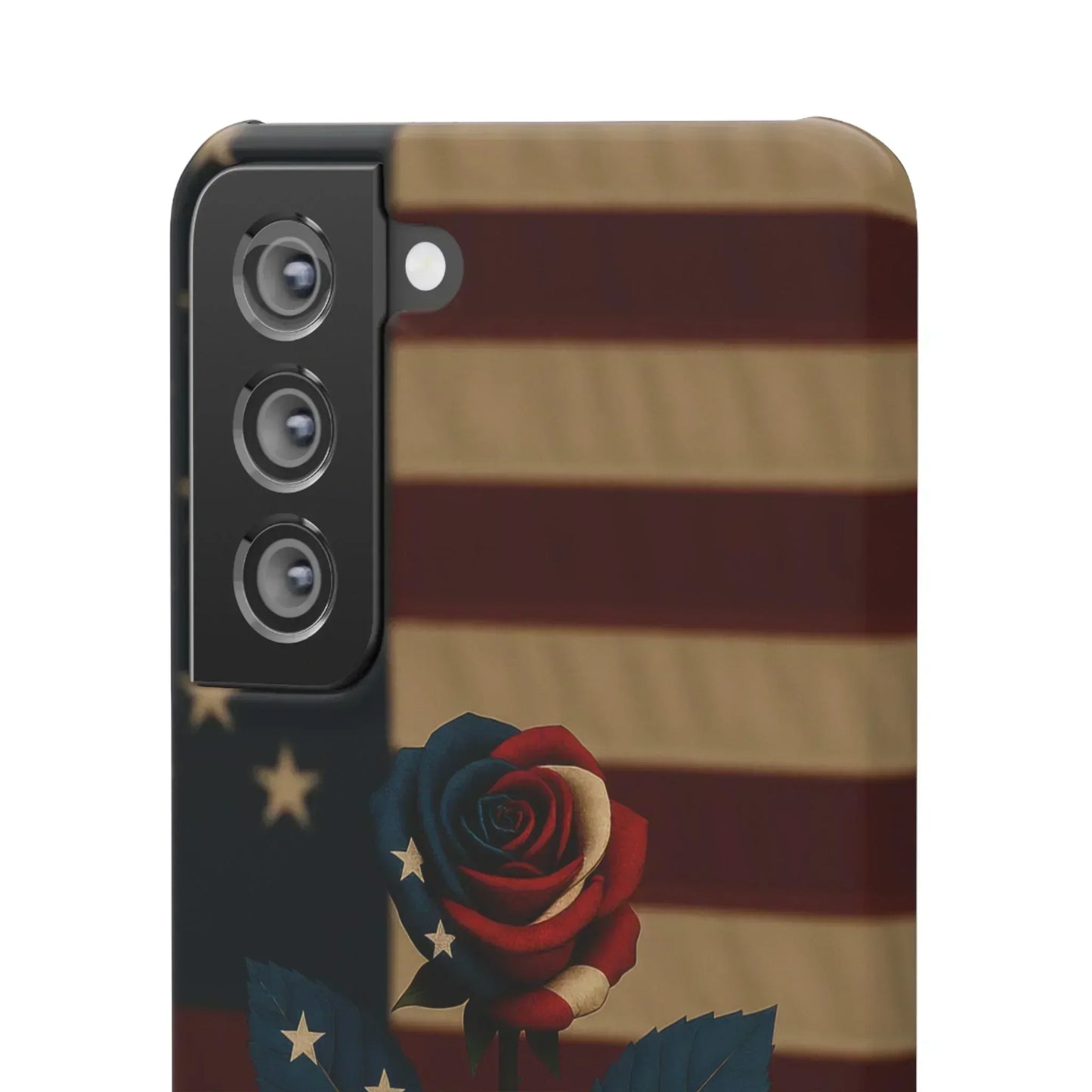 American Rose Flag Phone Case for iPhone 7-16 and Samsung Galaxy S10-S24 Models - KarArmDesign