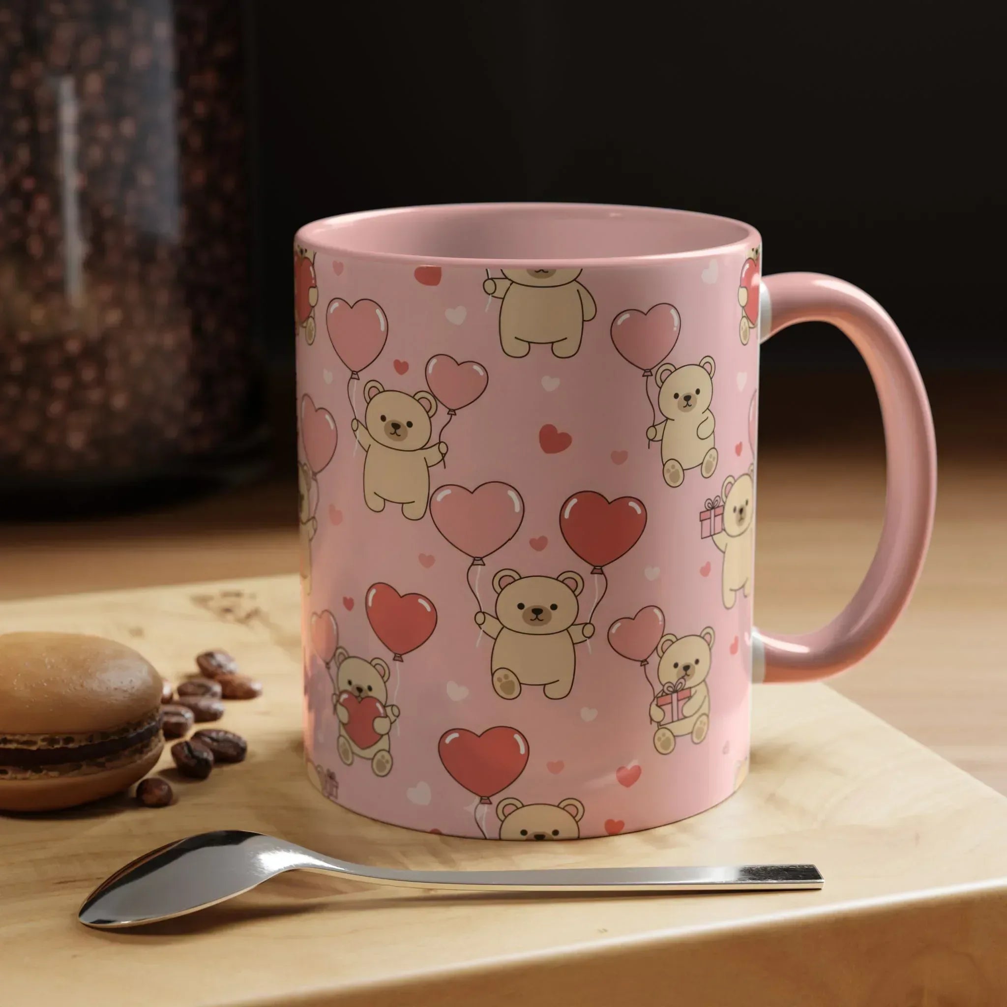 Teddy's Valentine Parade Mug - Accent Coffee Mug (11, 15oz) - KARARMDESIGN