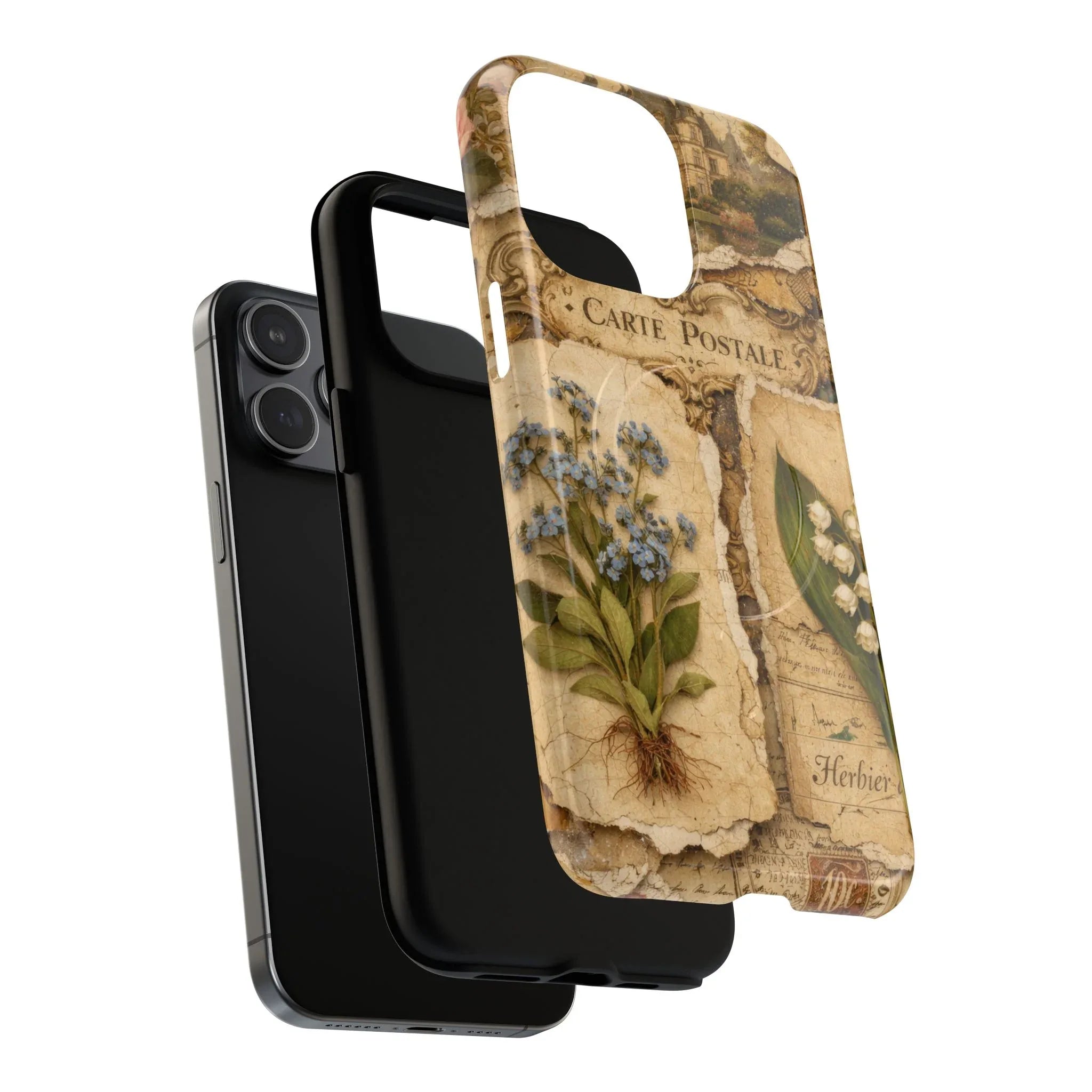 Vintage Botanical Postcard Phone Case for iPhone 13-17 - KARARMDESIGN