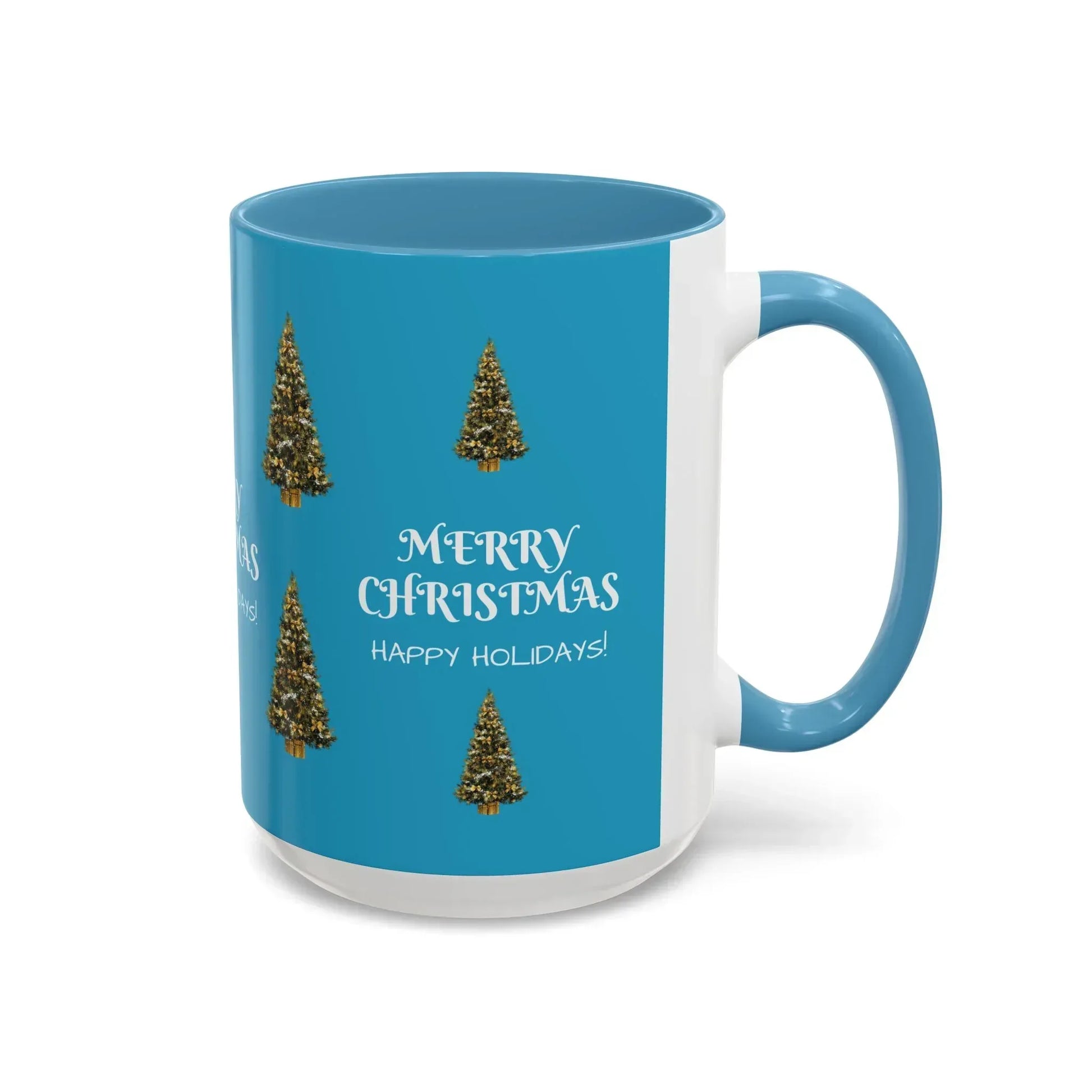 Merry Christmas and Happy Holidays Mug - Accent Coffee Mug (11, 15oz) - KARARMDESIGN