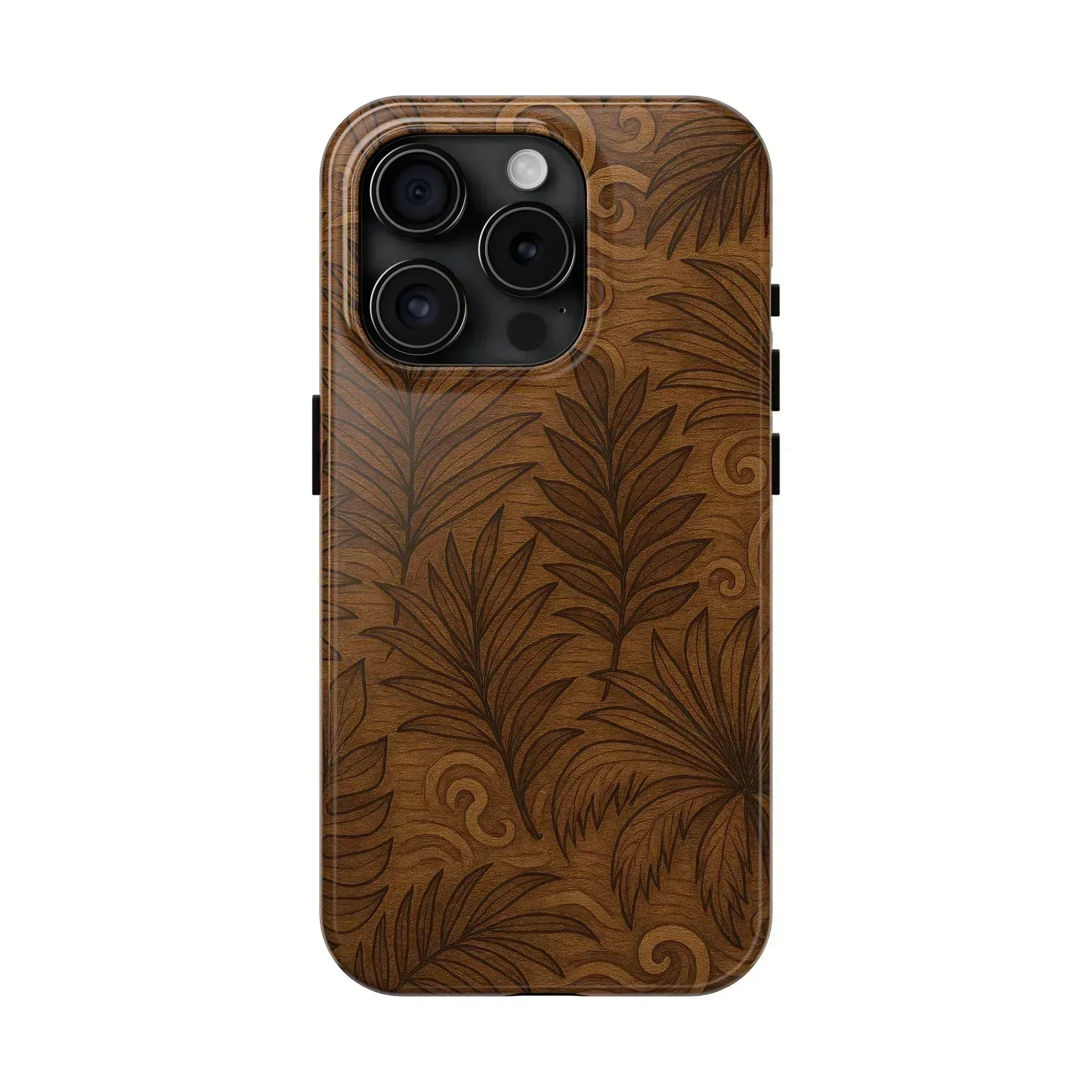 Wood Leaf Armor Phone Case for iPhone and Galaxy - KARARMDESIGN