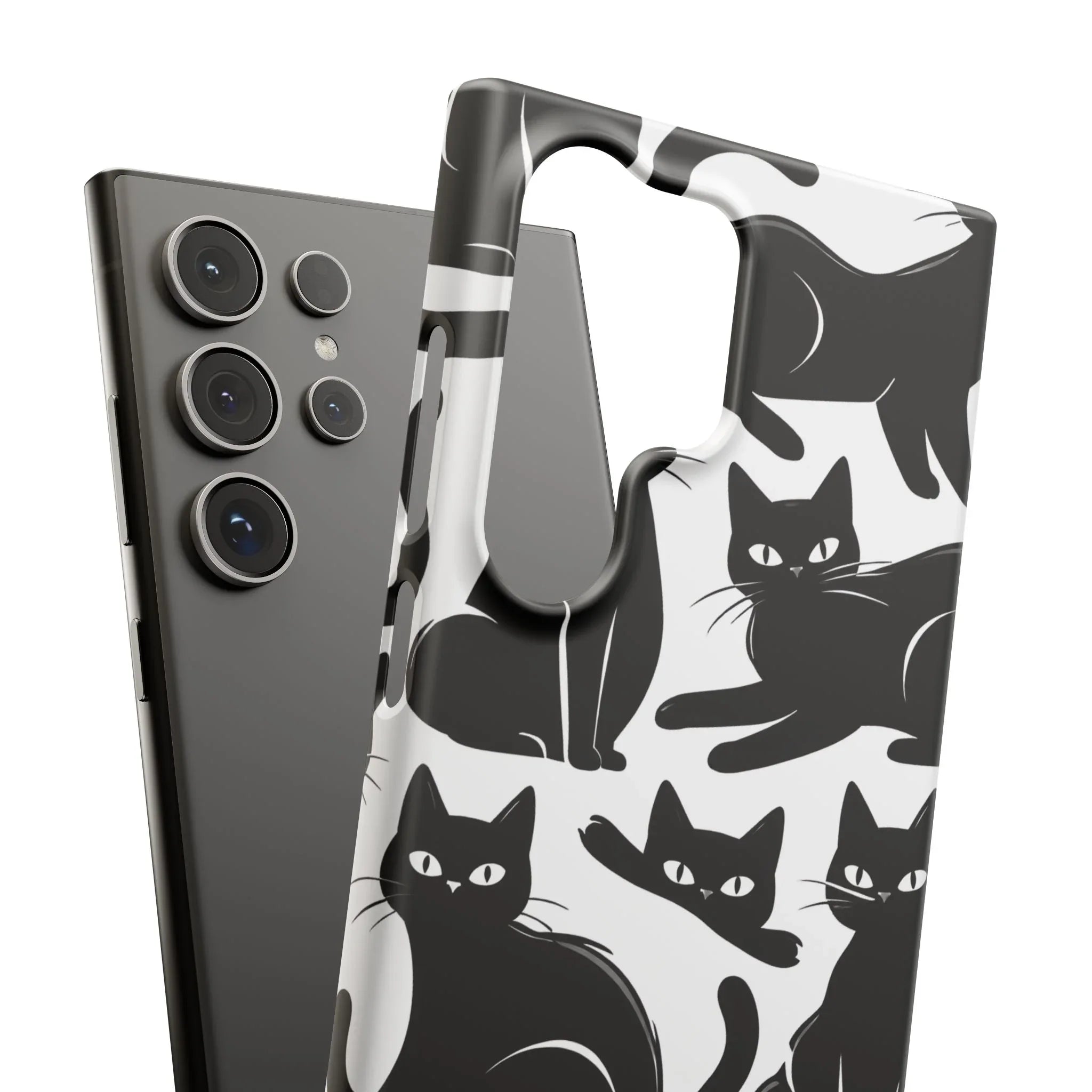 Black Cats Phone Case for iPhone 11-17 and Galaxy S20-S25 - KARARMDESIGN
