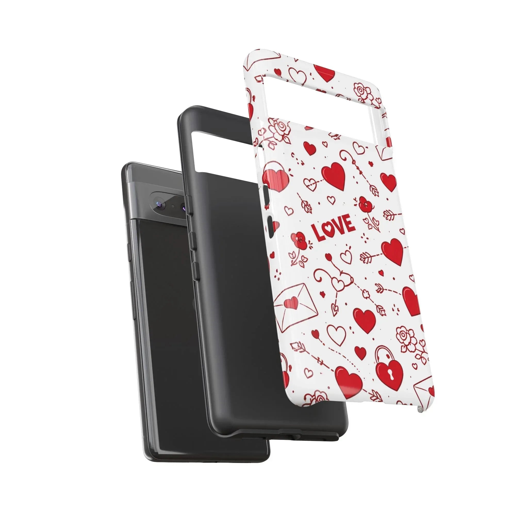 Love Doodles Valentine Phone Case for Google Pixel up to 9 - KARARMDESIGN