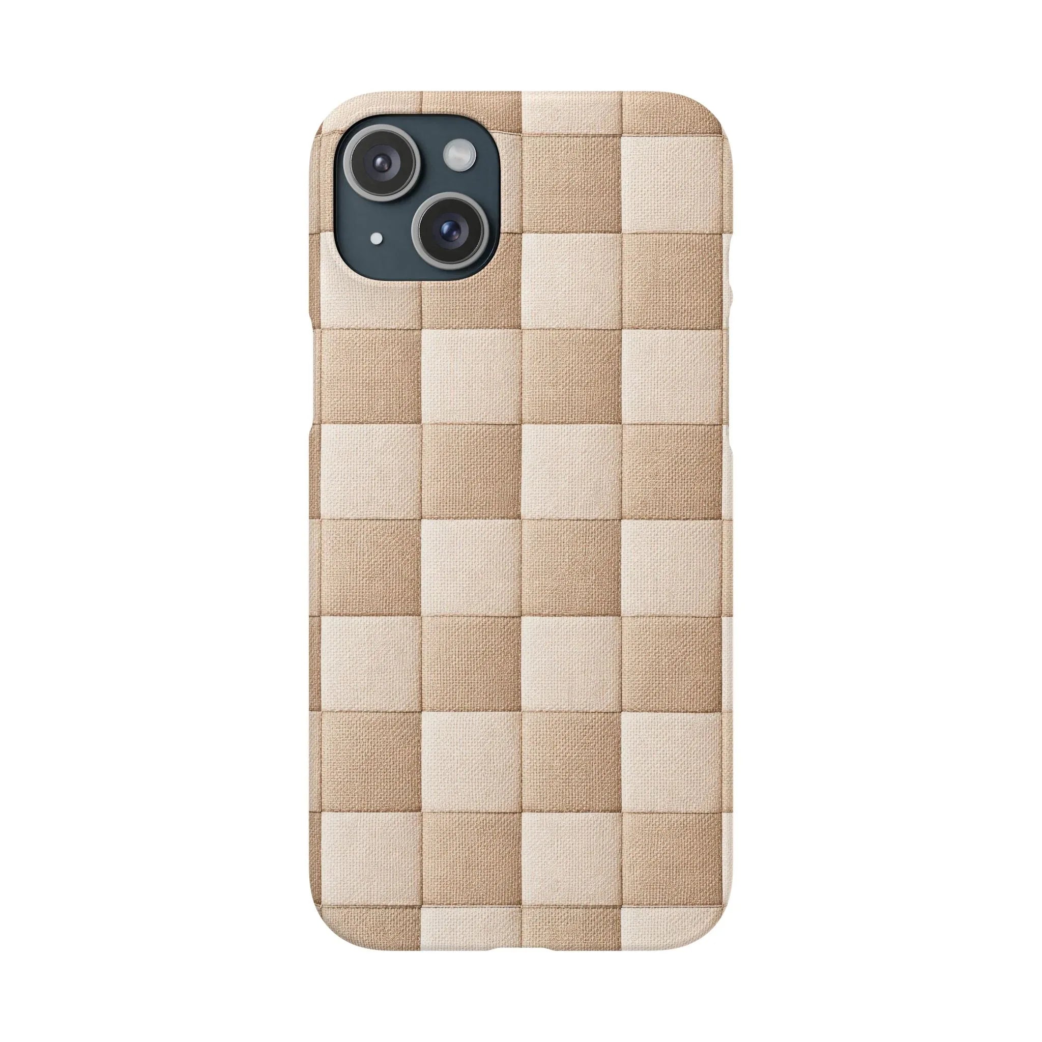 Beige Woven Phone Case for iPhone 11-17 and Galaxy S20-S25 - KARARMDESIGN