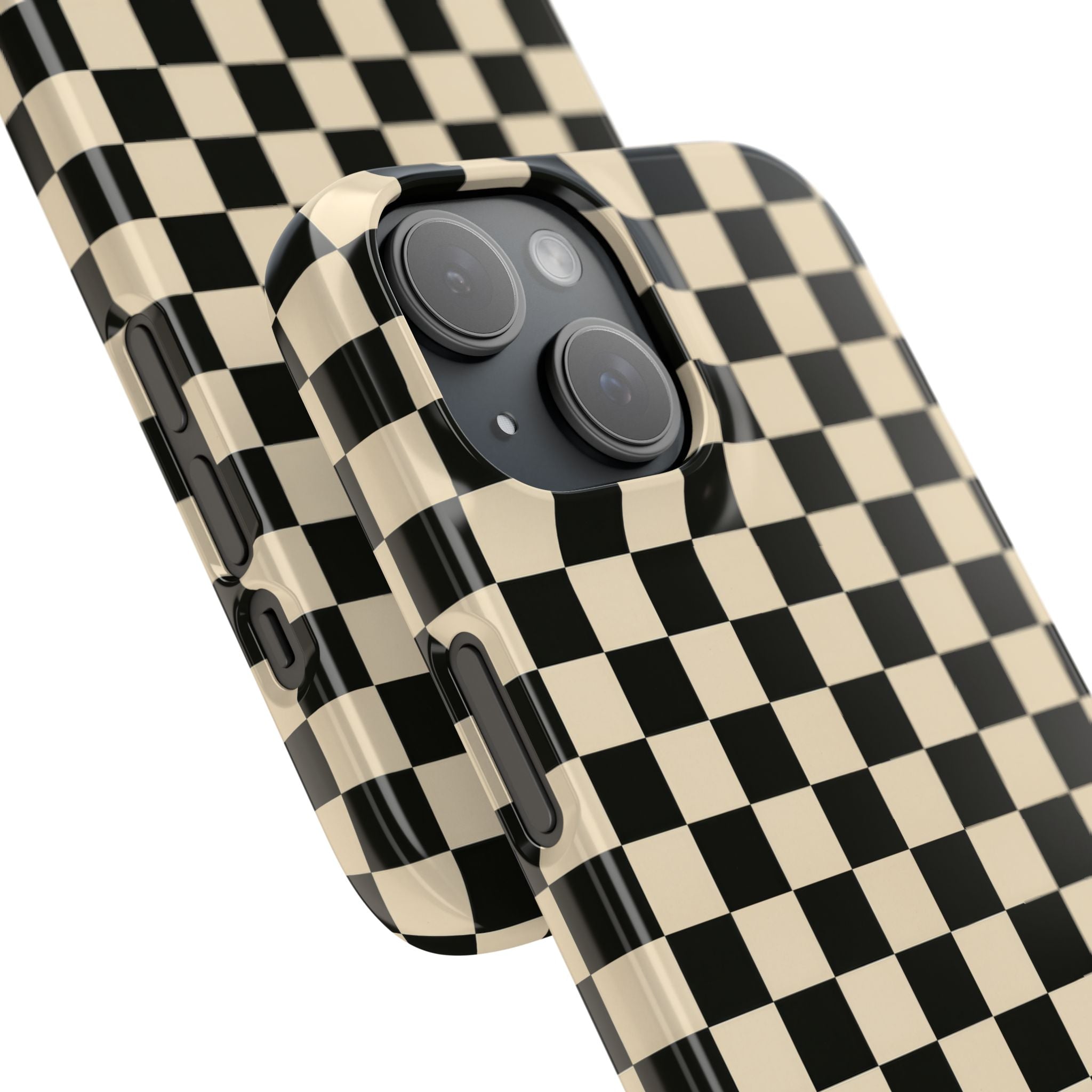 Stylish Matte Checker Phone Case for iPhone 11-17 & Galaxy S20-S26