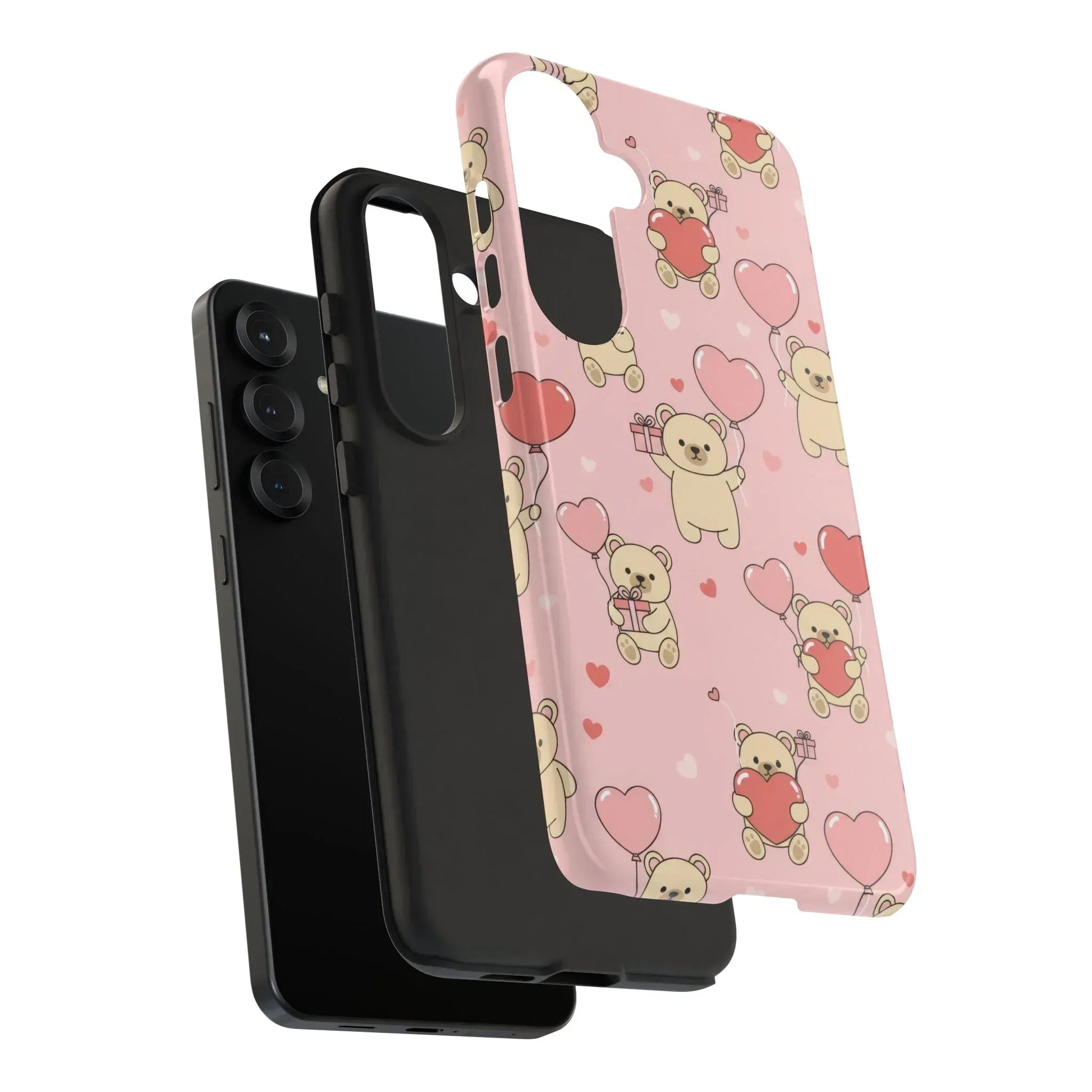 Teddy's Valentine Parade Phone Case for iPhone 11-17 and Galaxy S21-S25 - KARARMDESIGN