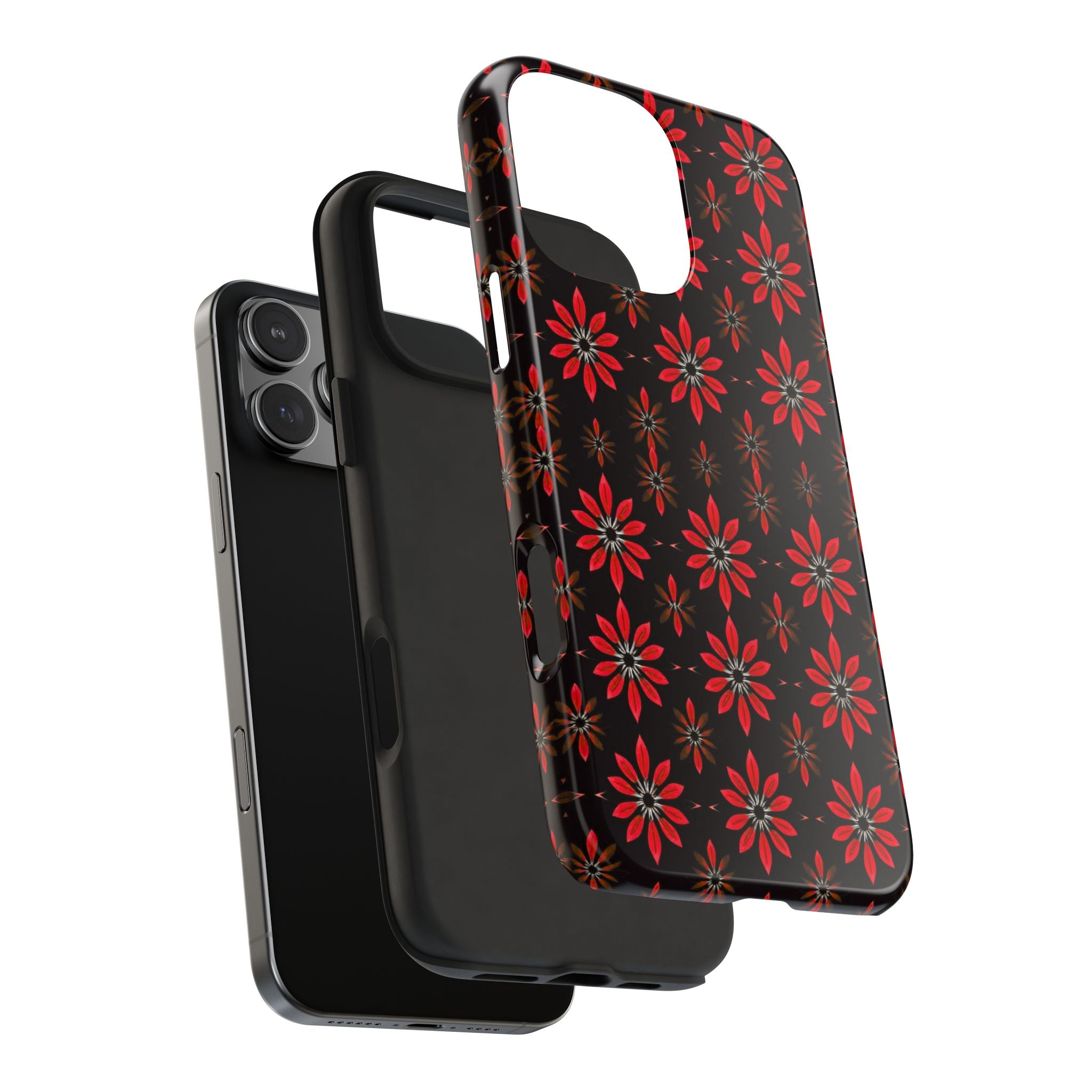 Symmetric Floral Phone Case for iPhone 11-17 and Galaxy S21-S25
