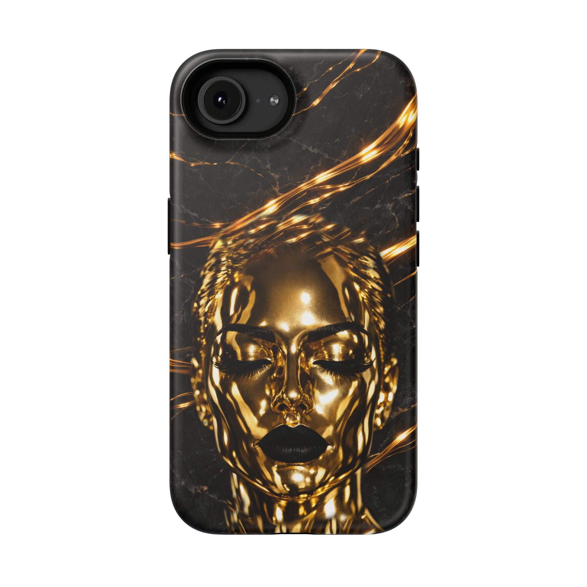 Luxury Gold Portrait Phone Case for iPhone 11-17 and Galaxy S21-S26