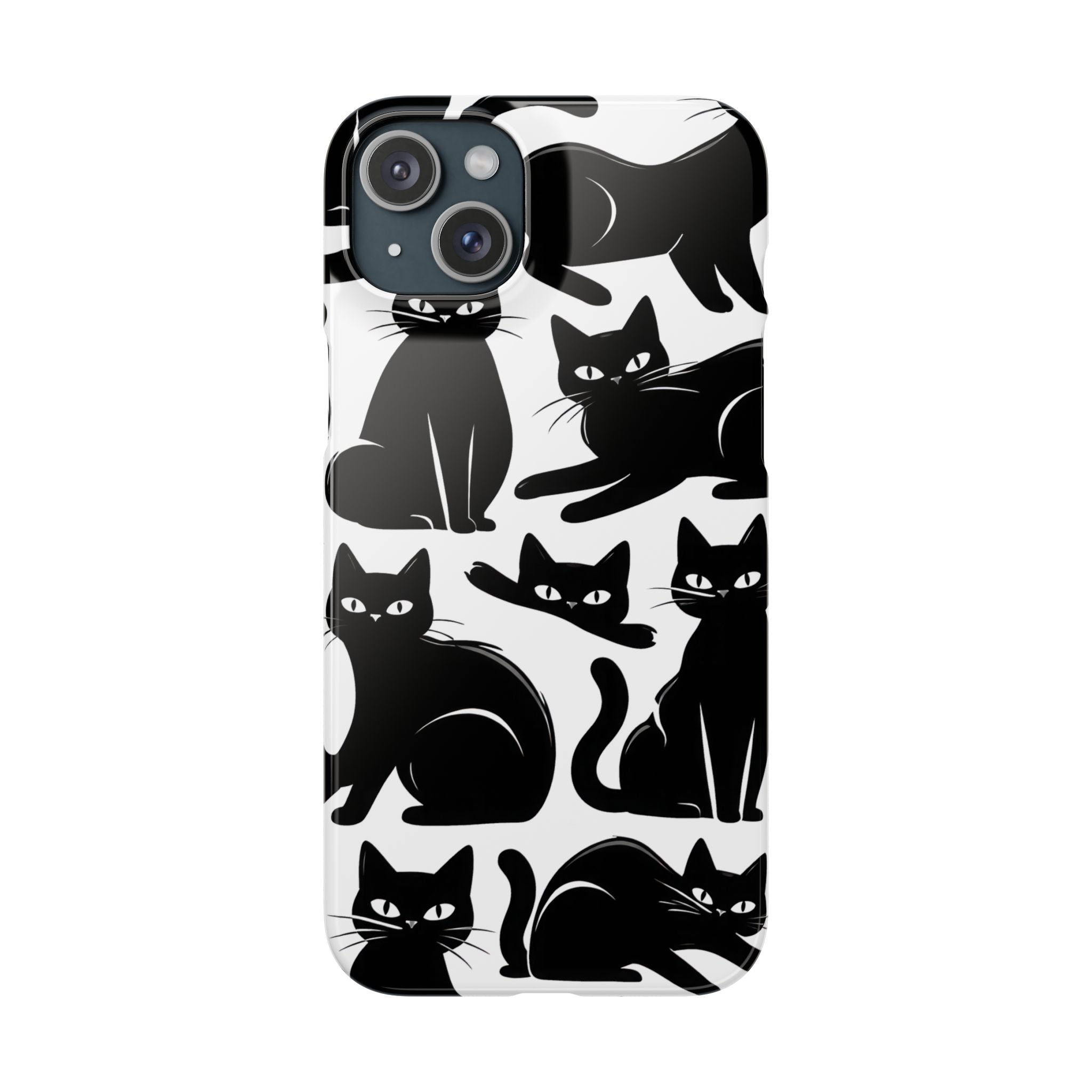 Black Cats Phone Case for iPhone 11-17 and Galaxy S20-S26