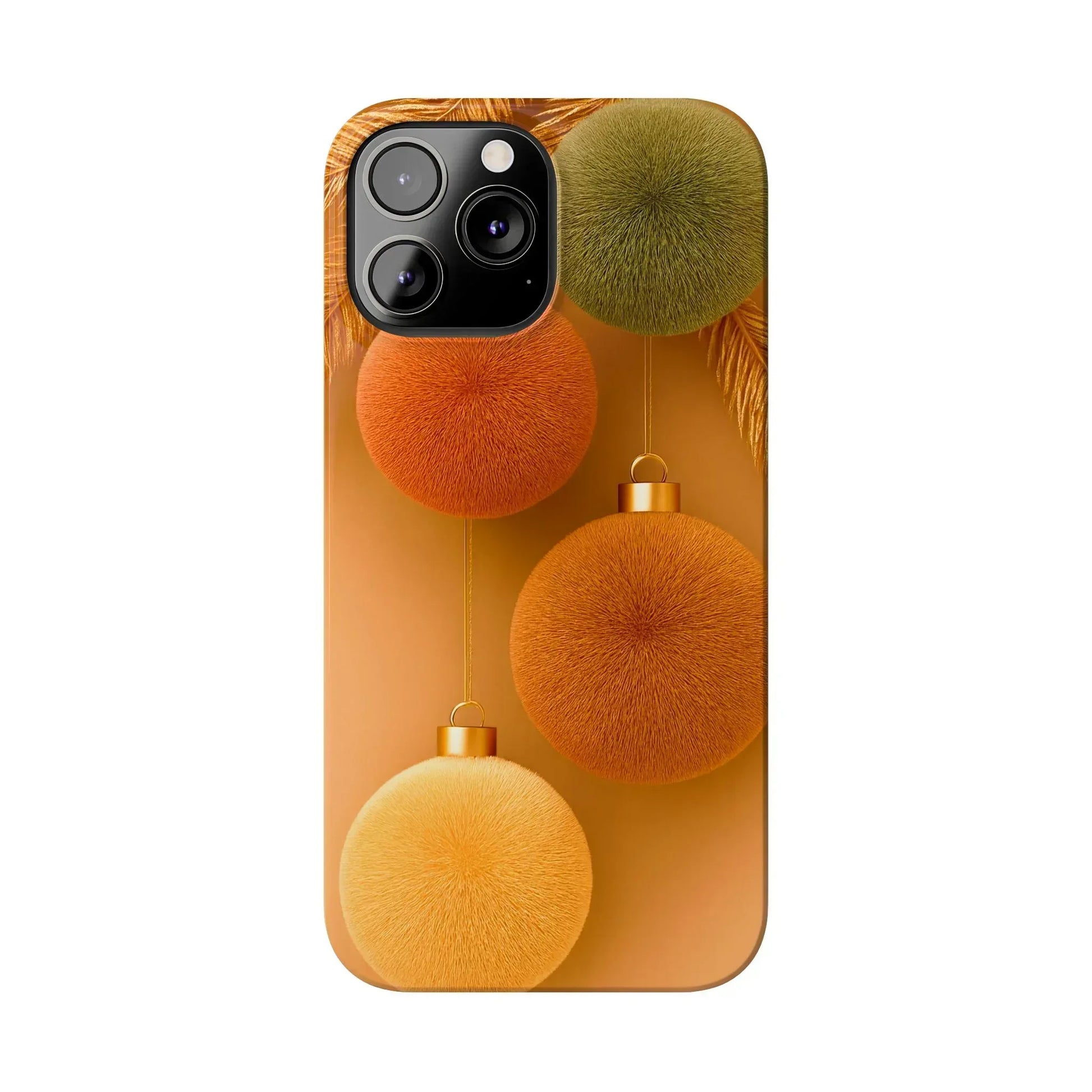 Golden Fuzz Ornaments Phone Case for iPhone 11-17 - KARARMDESIGN